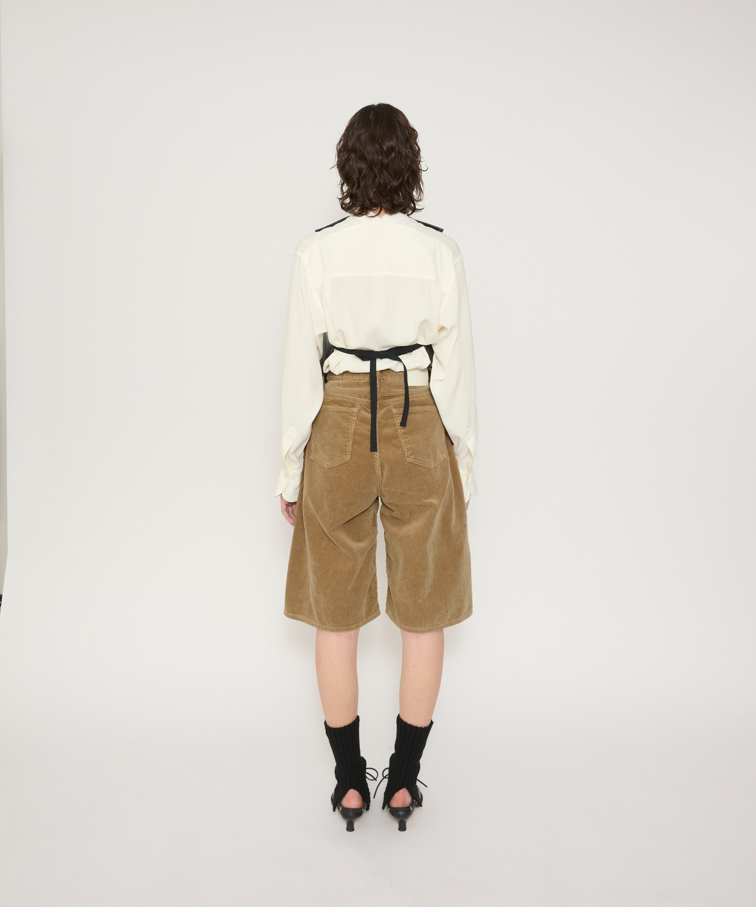 POLYURETHANE LAMINATED WOOL FLANNEL APRON TOP