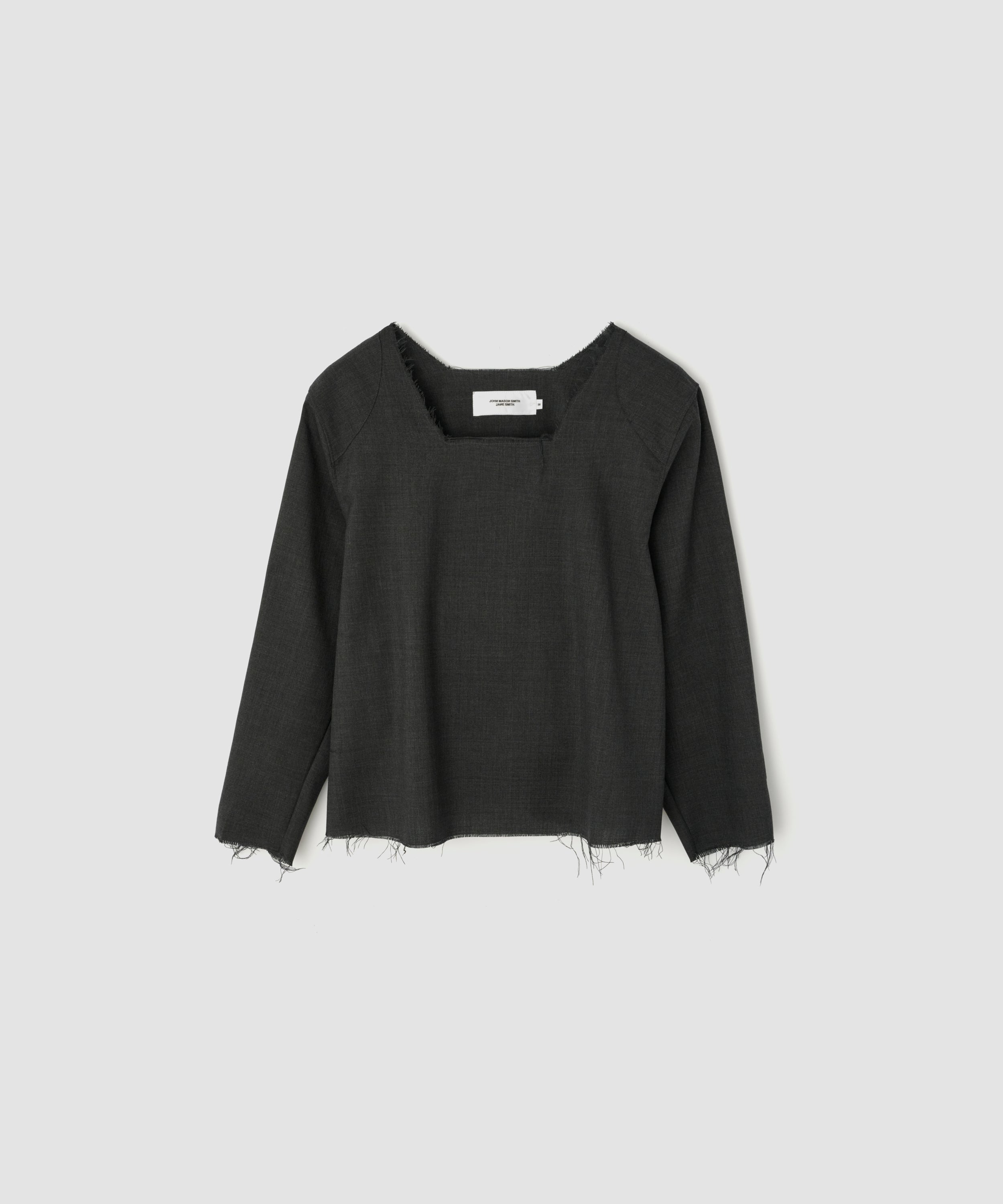 WASHABLE WOOL TROPICAL SQUARE NECK PULLOVER