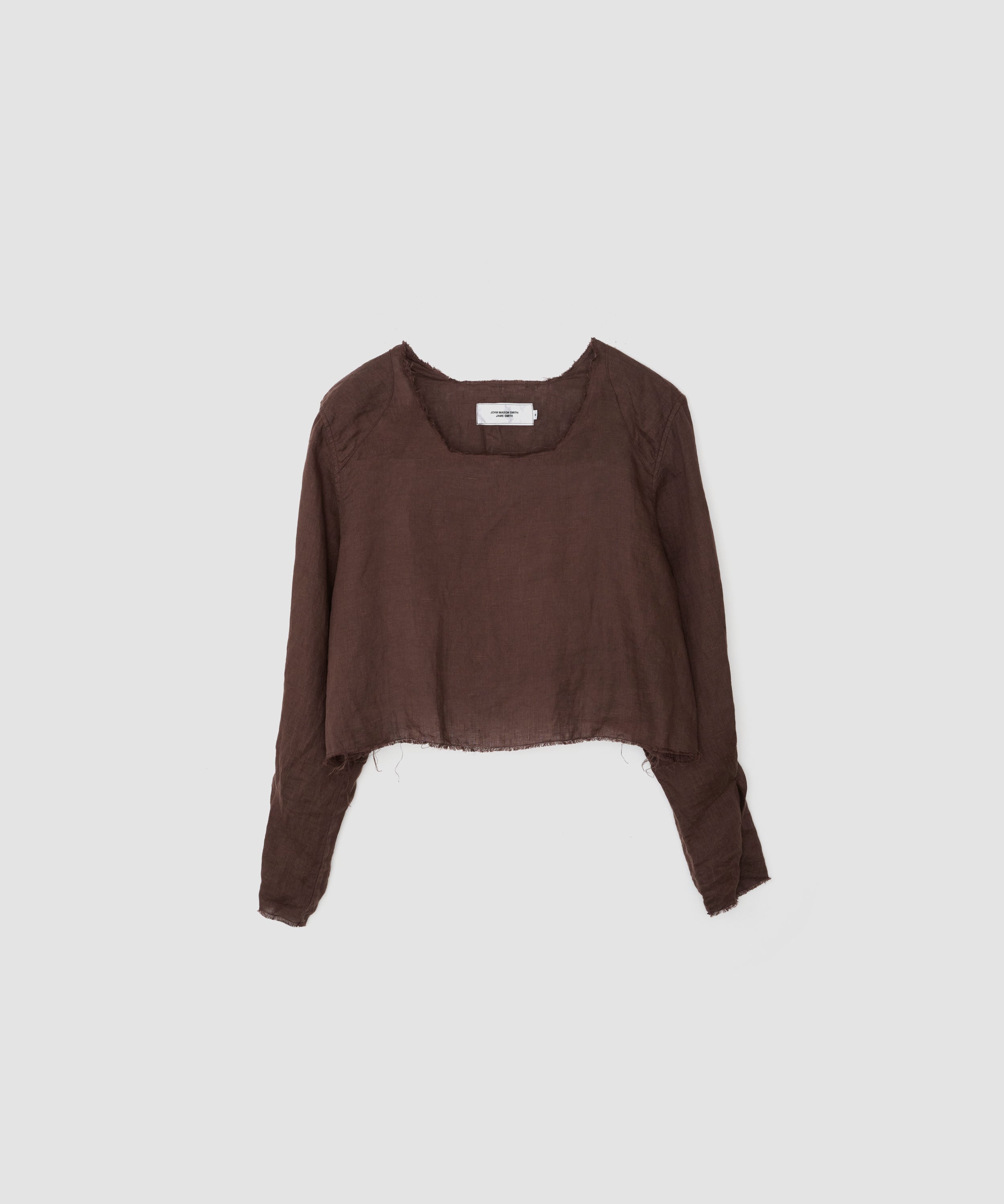 GARMENT DYE LINEN SQUARE NECK BLOUSE