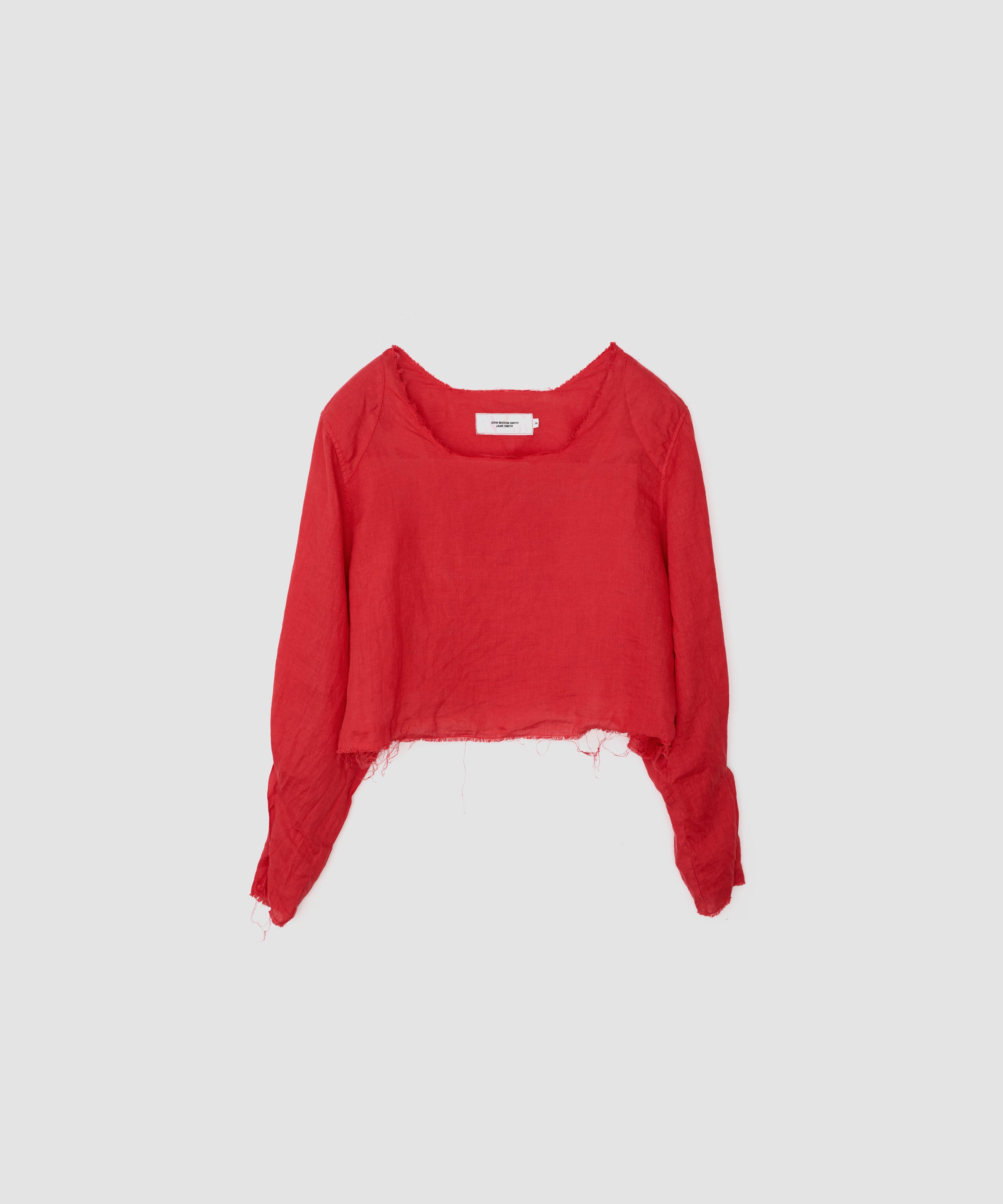 GARMENT DYE LINEN SQUARE NECK BLOUSE