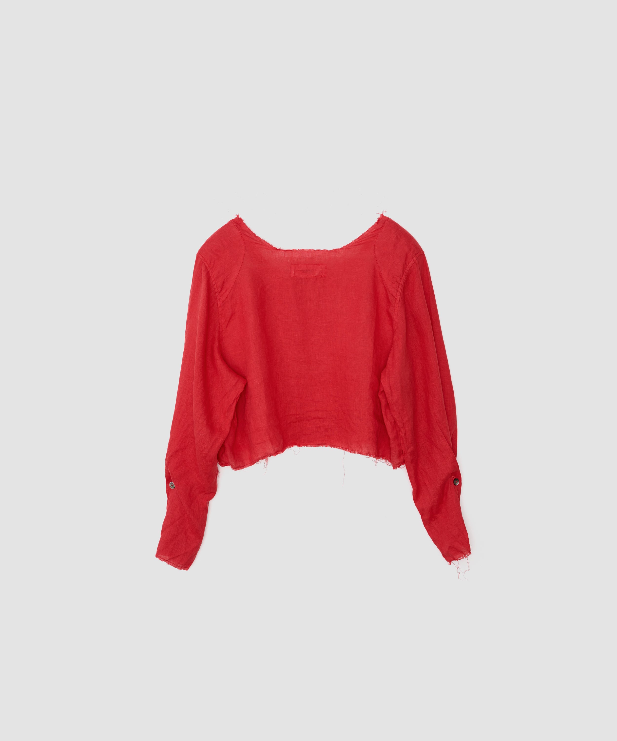 GARMENT DYE LINEN SQUARE NECK BLOUSE