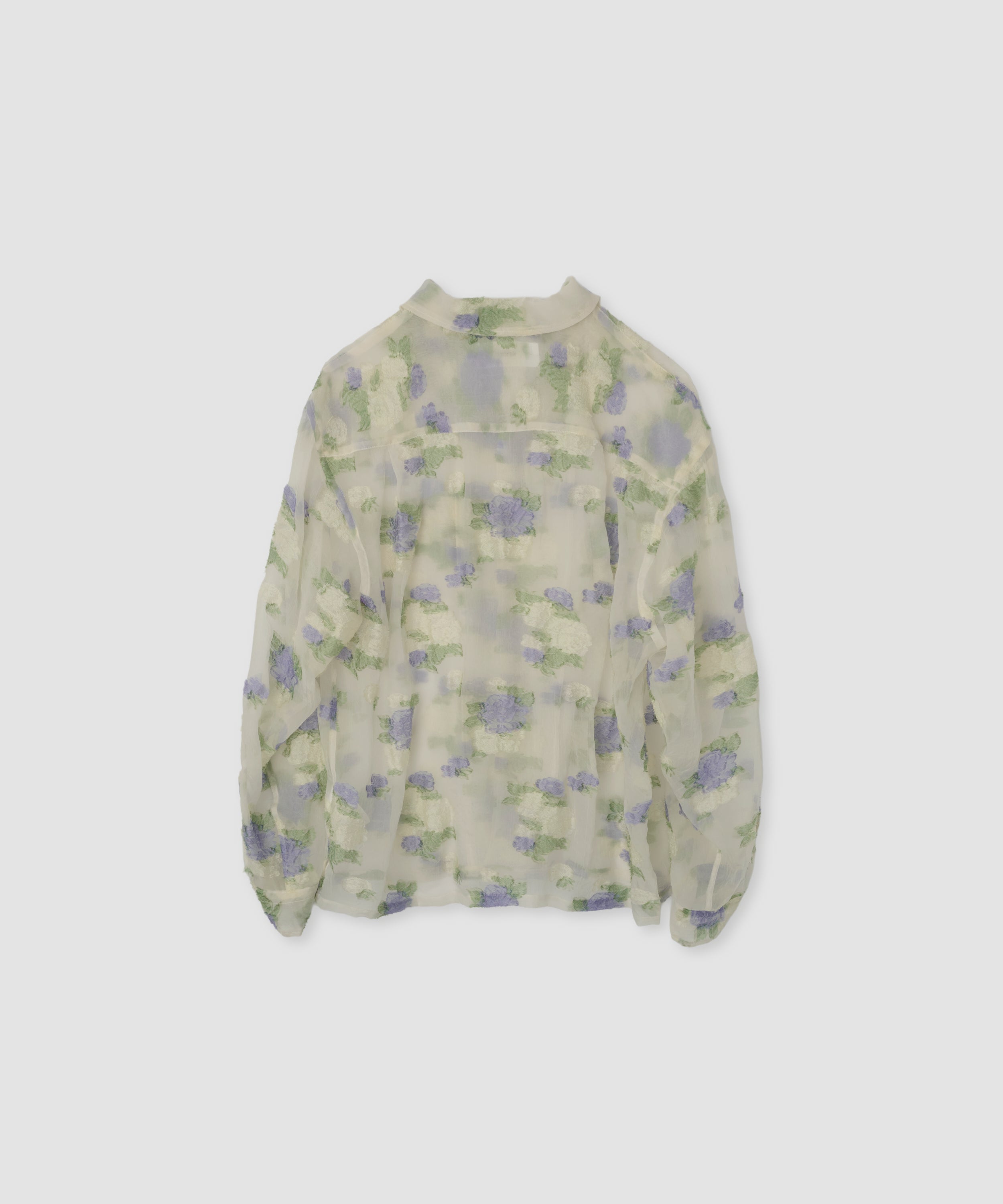 FLOWER JACQUARD OPEN COLLAR SHIRT