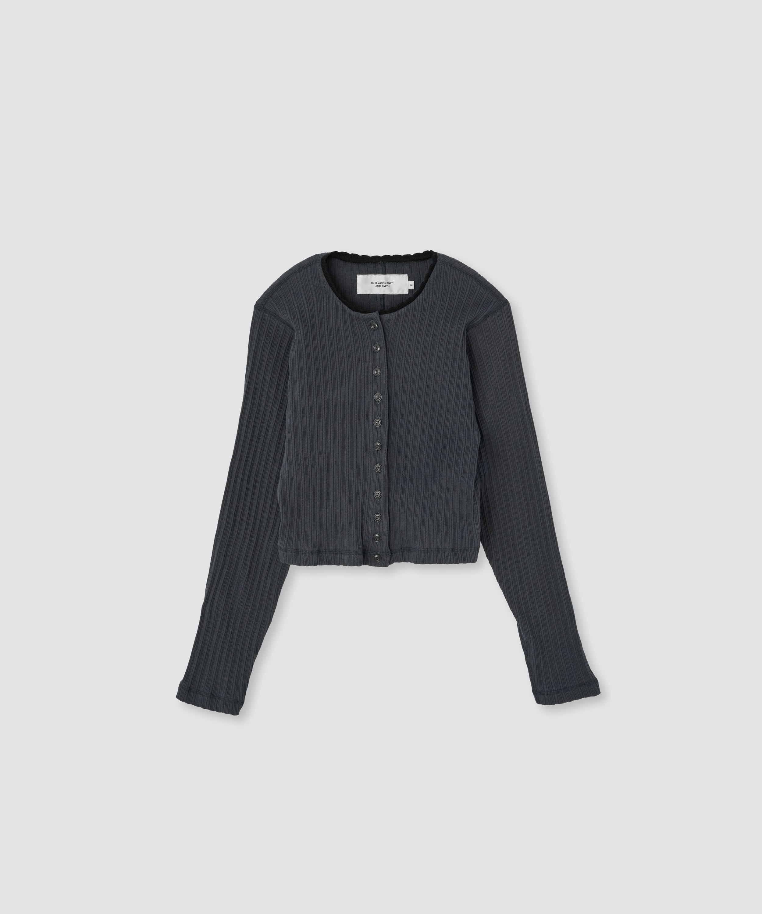 COTTON EYELET RIB CARDIGAN