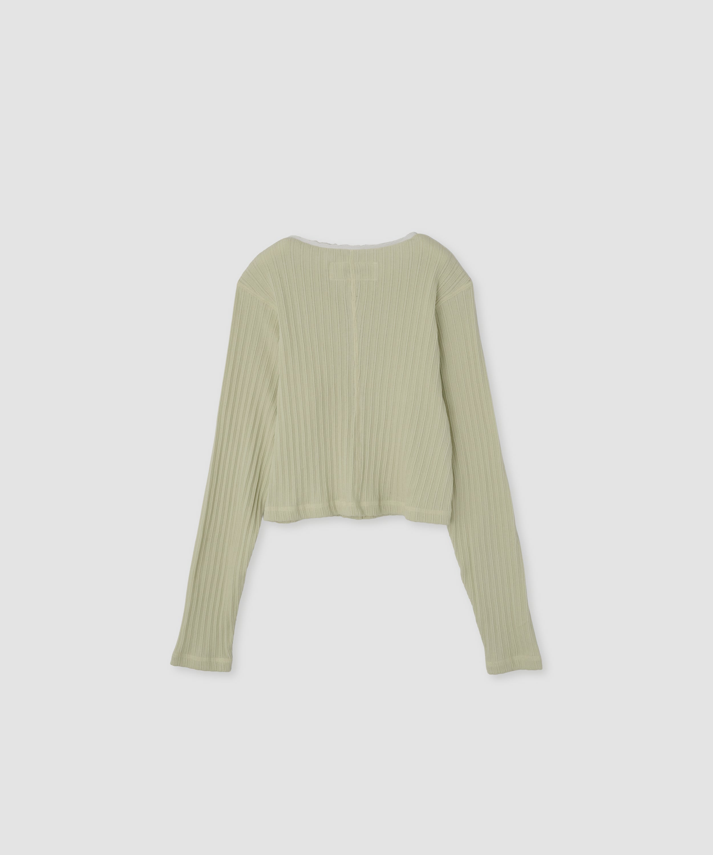 COTTON EYELET RIB CARDIGAN