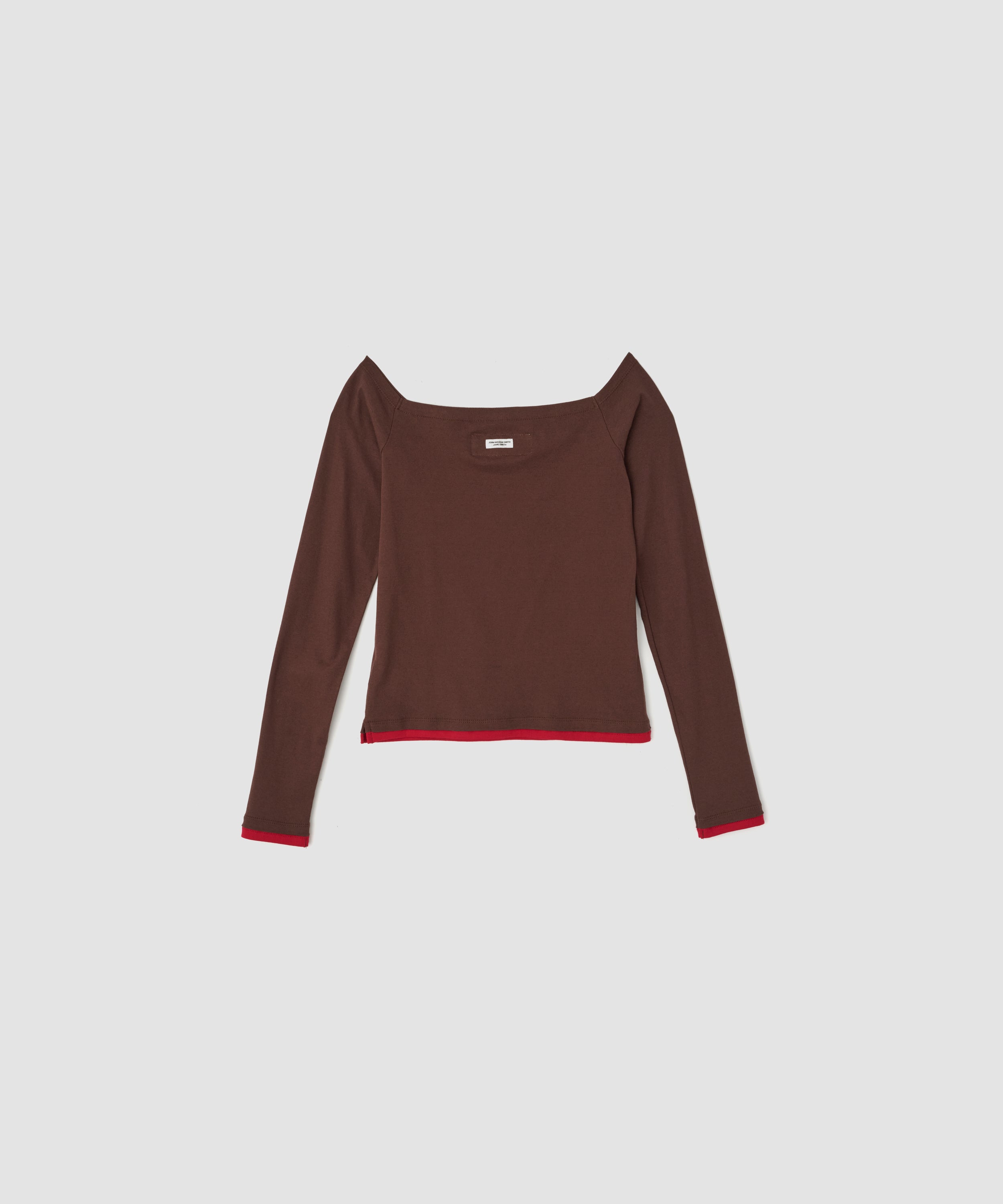 COTTON OFF SHOULDER LAYERED PULLOVER