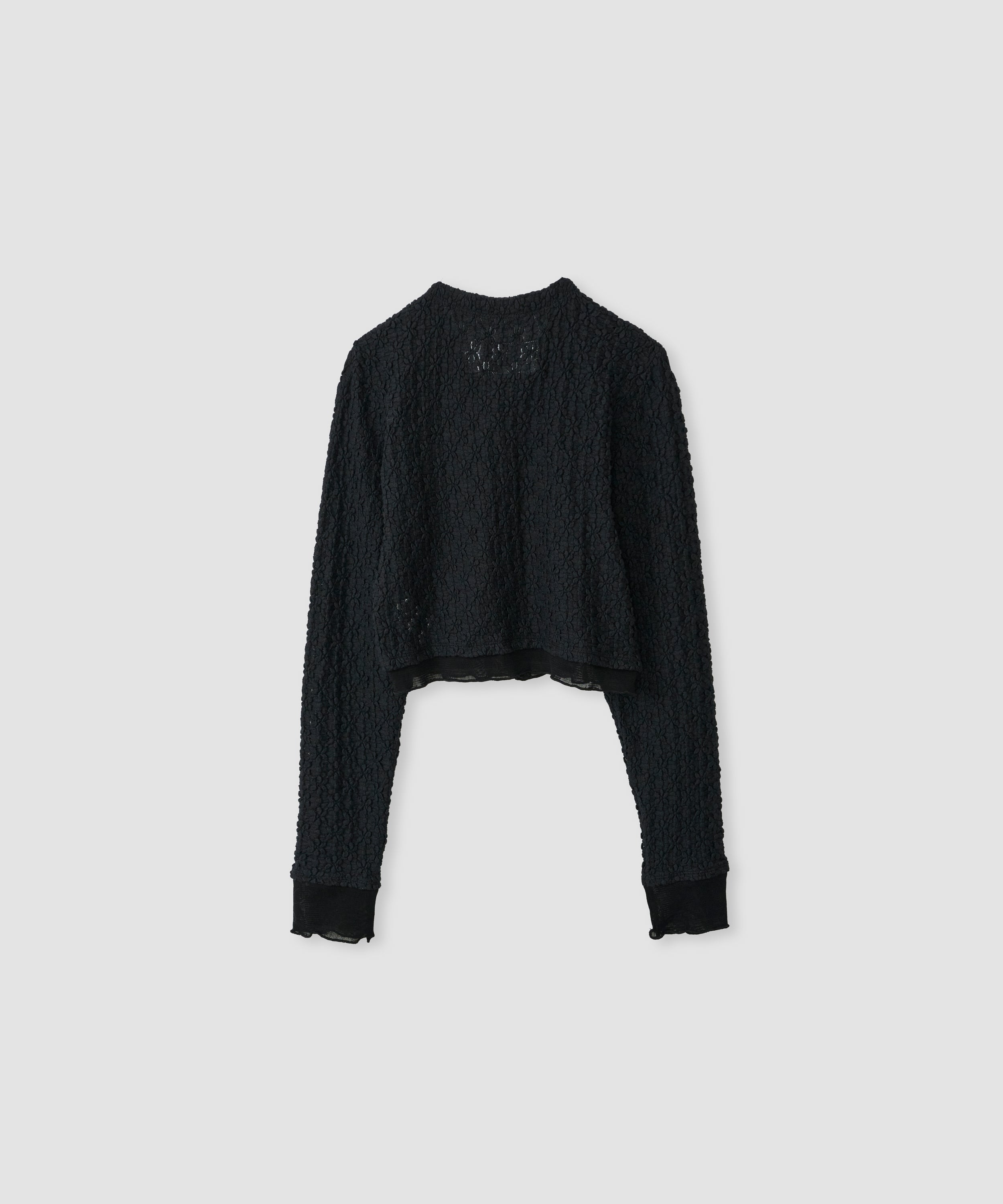NYLON COTTON FLOWER LACE TULLE COMBI CARDIGAN
