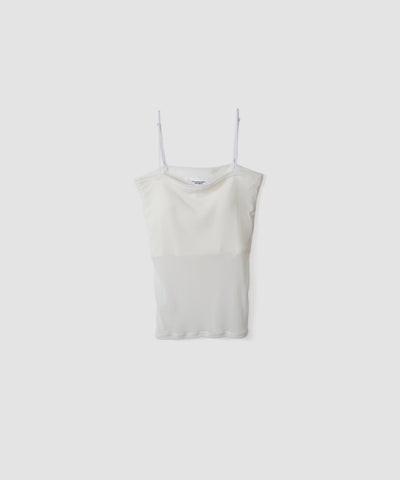 NYLON COTTON FLOWER LACE RIBBON LAYERED TANK TOP – JOHN MASON