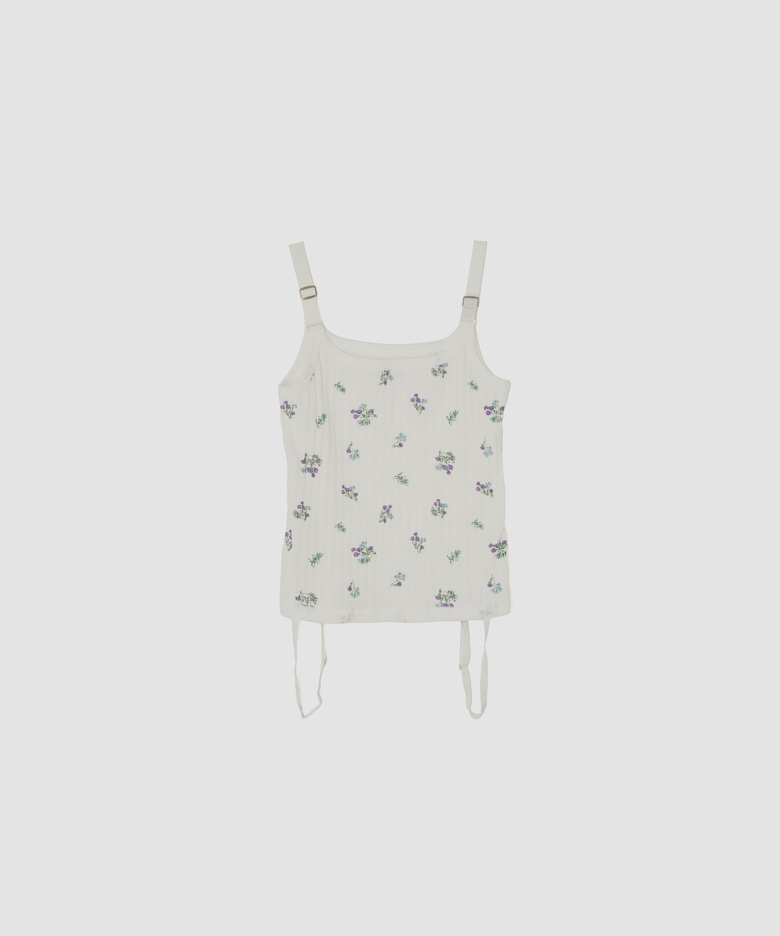 COTTON EYELET RIB FLOWER UP DOWN CAMISOLE