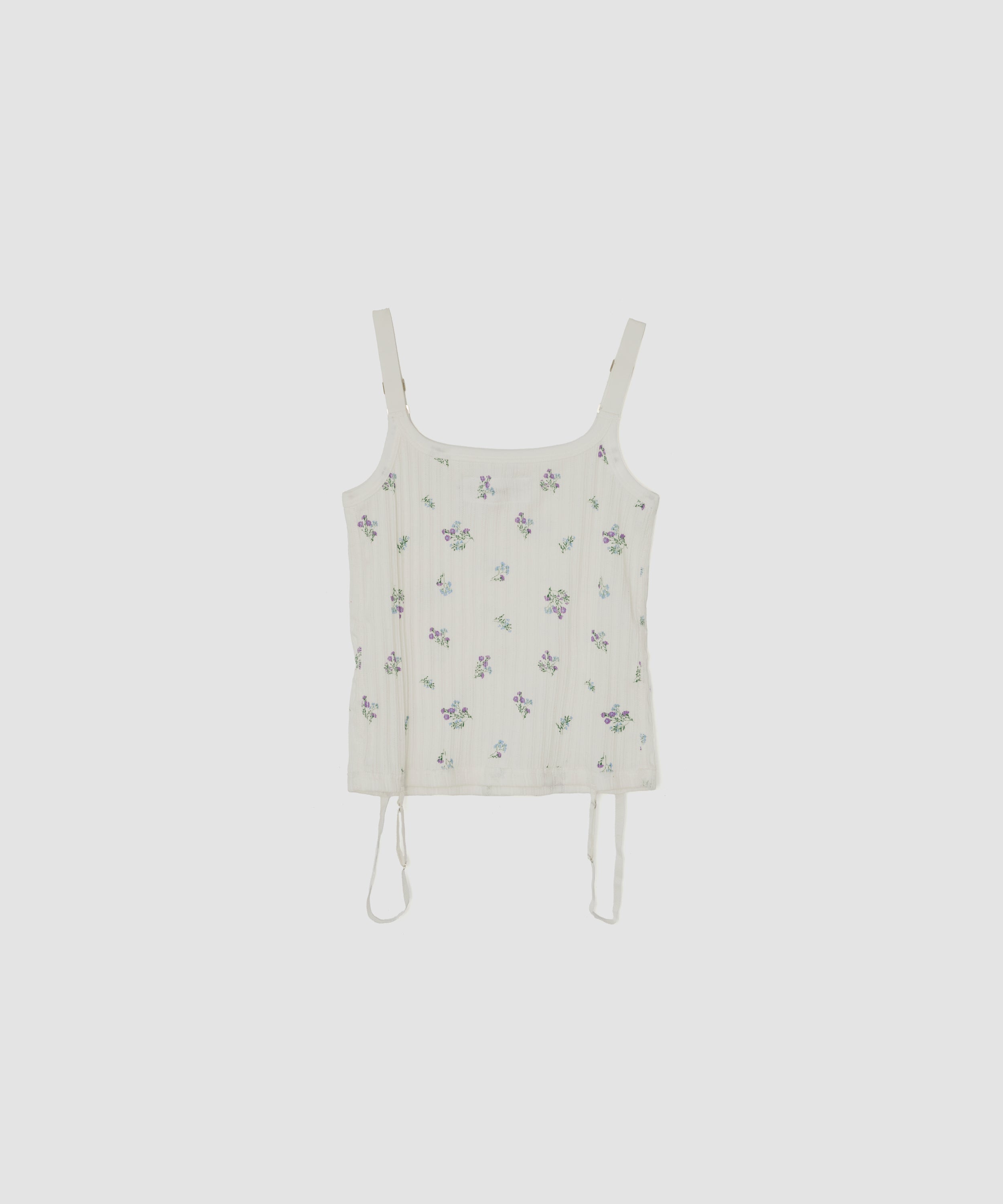 COTTON EYELET RIB FLOWER UP DOWN CAMISOLE