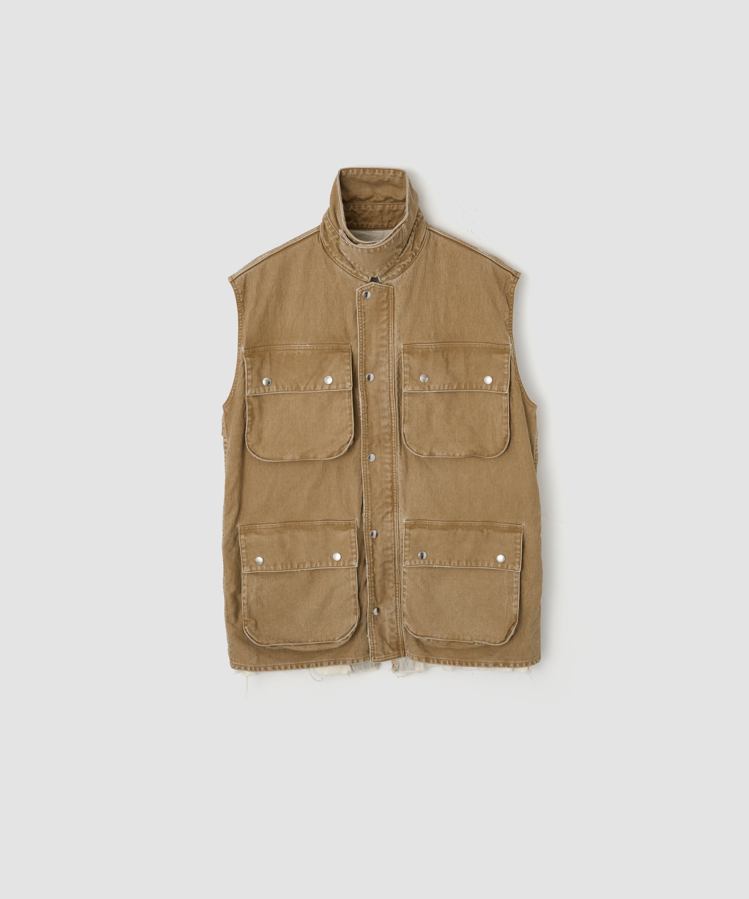 SULFUR DYE HEAVY DUCK CLOTH OVERSIZED HUNTING VEST