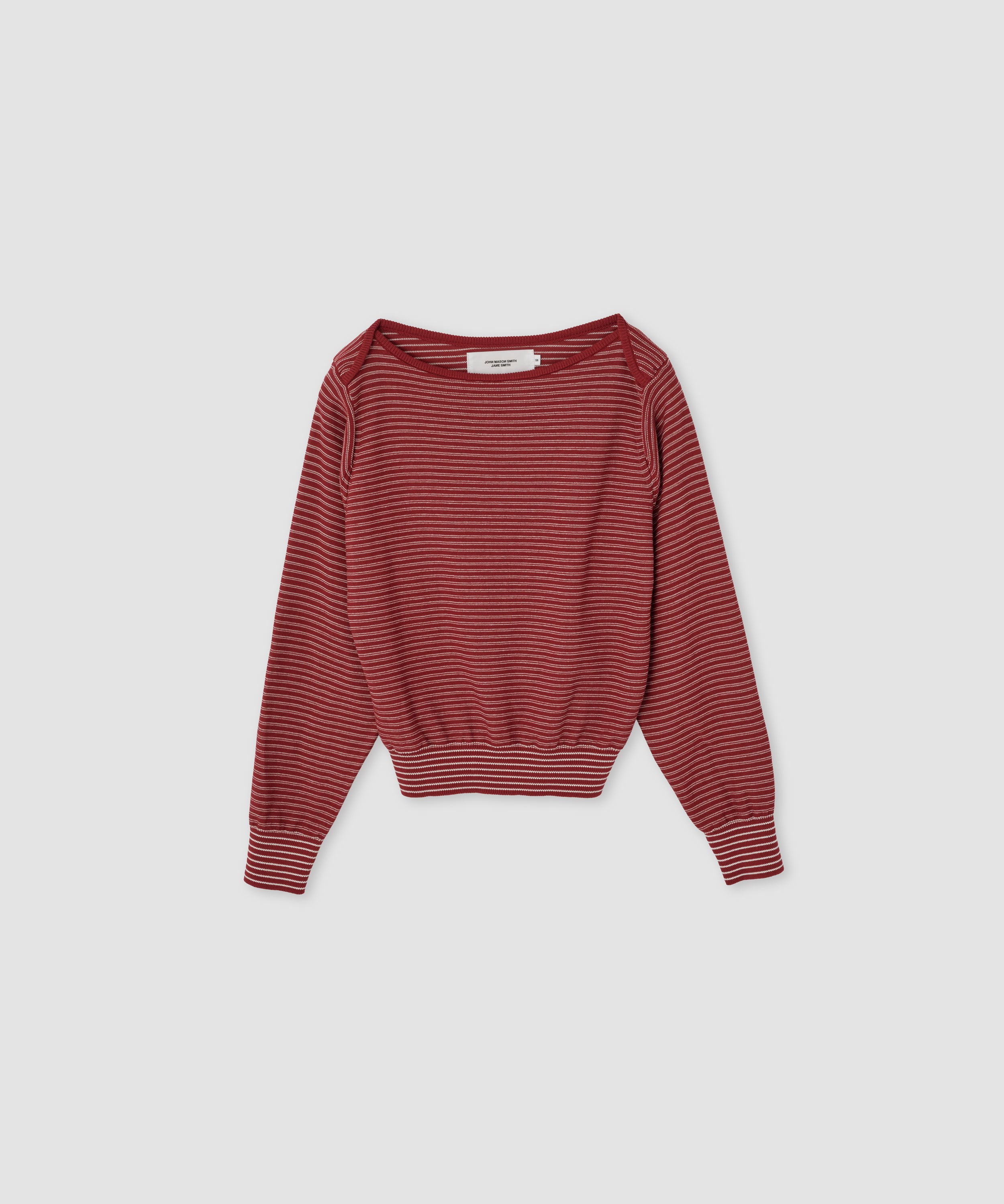 12G COTTON BORDER BOAT NECK KNIT