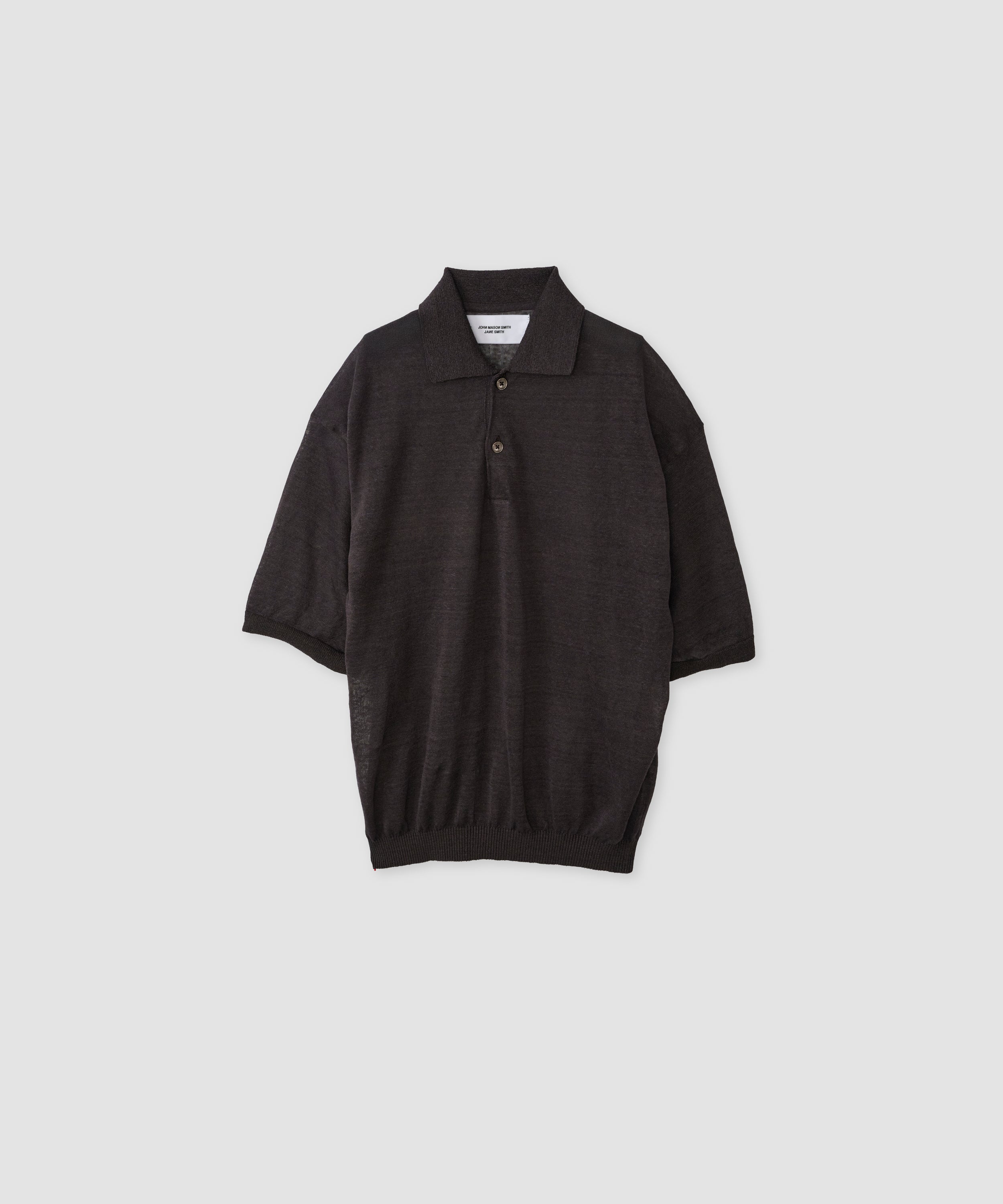 16G LINEN NYLON SHEER KNIT POLO SHIRT