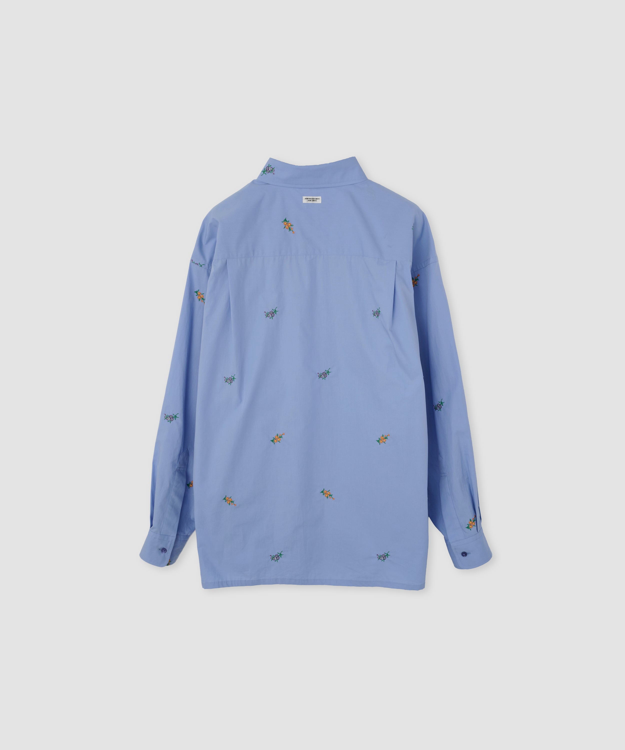 FLOWER EMBROIDERY REGULAR COLLAR SHIRT