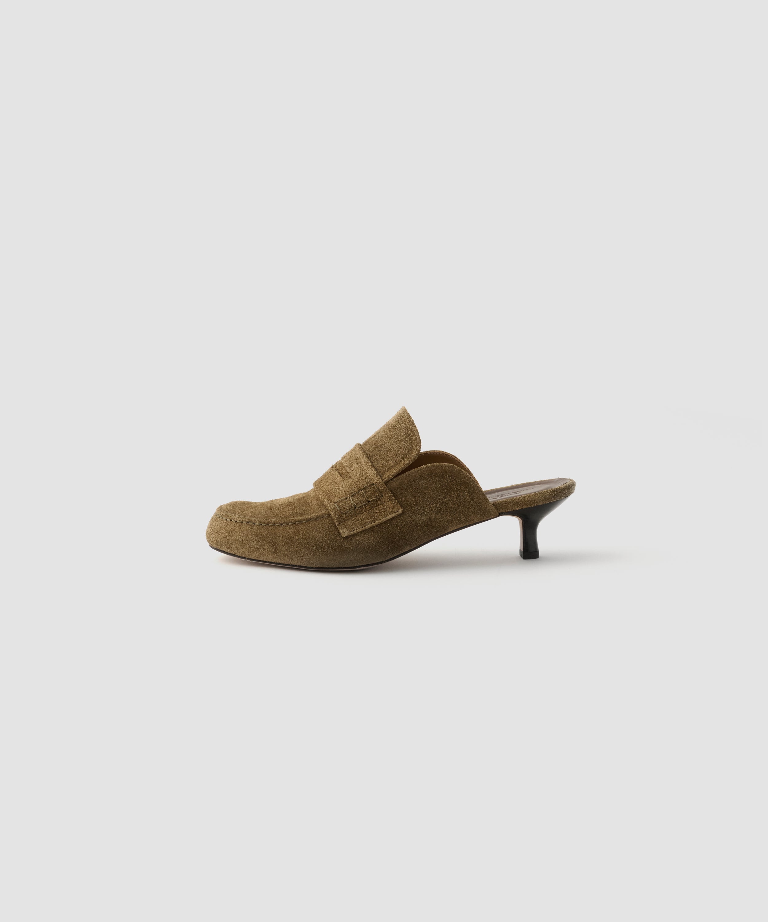 COW SUEDE LEATHER LOAFER MULE