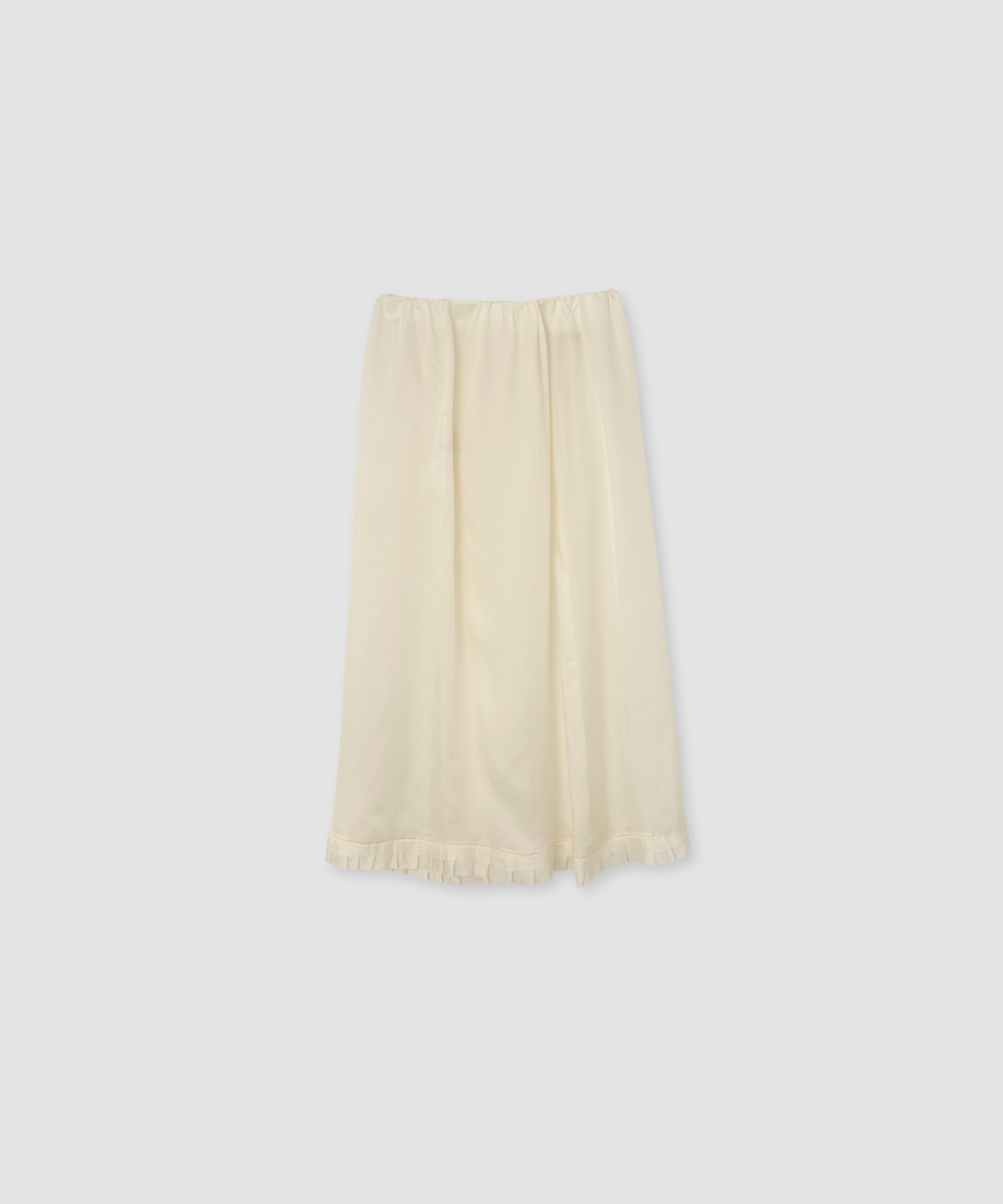 WASHED CUPRO FRILL SLIT SKIRT