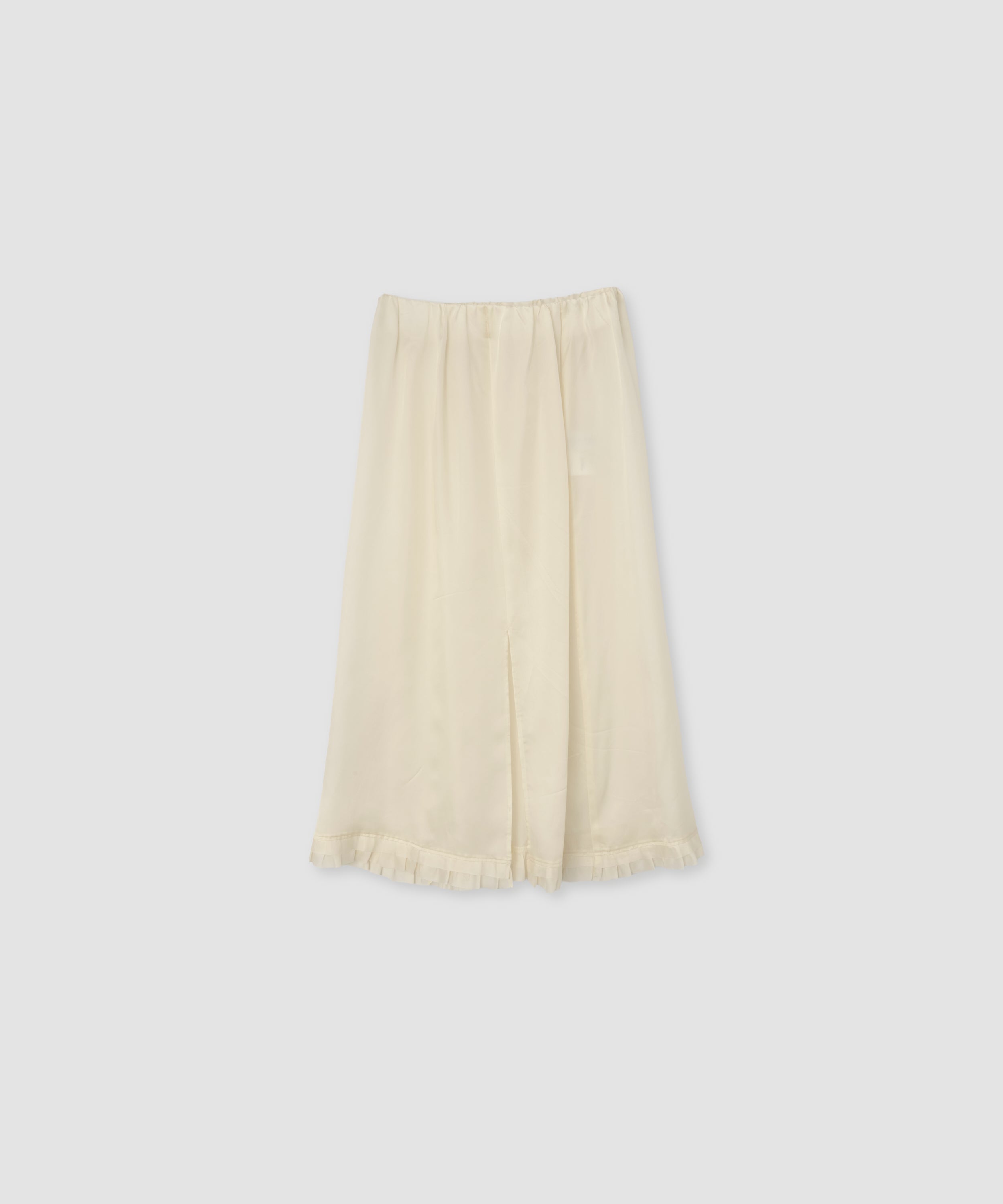 WASHED CUPRO FRILL SLIT SKIRT