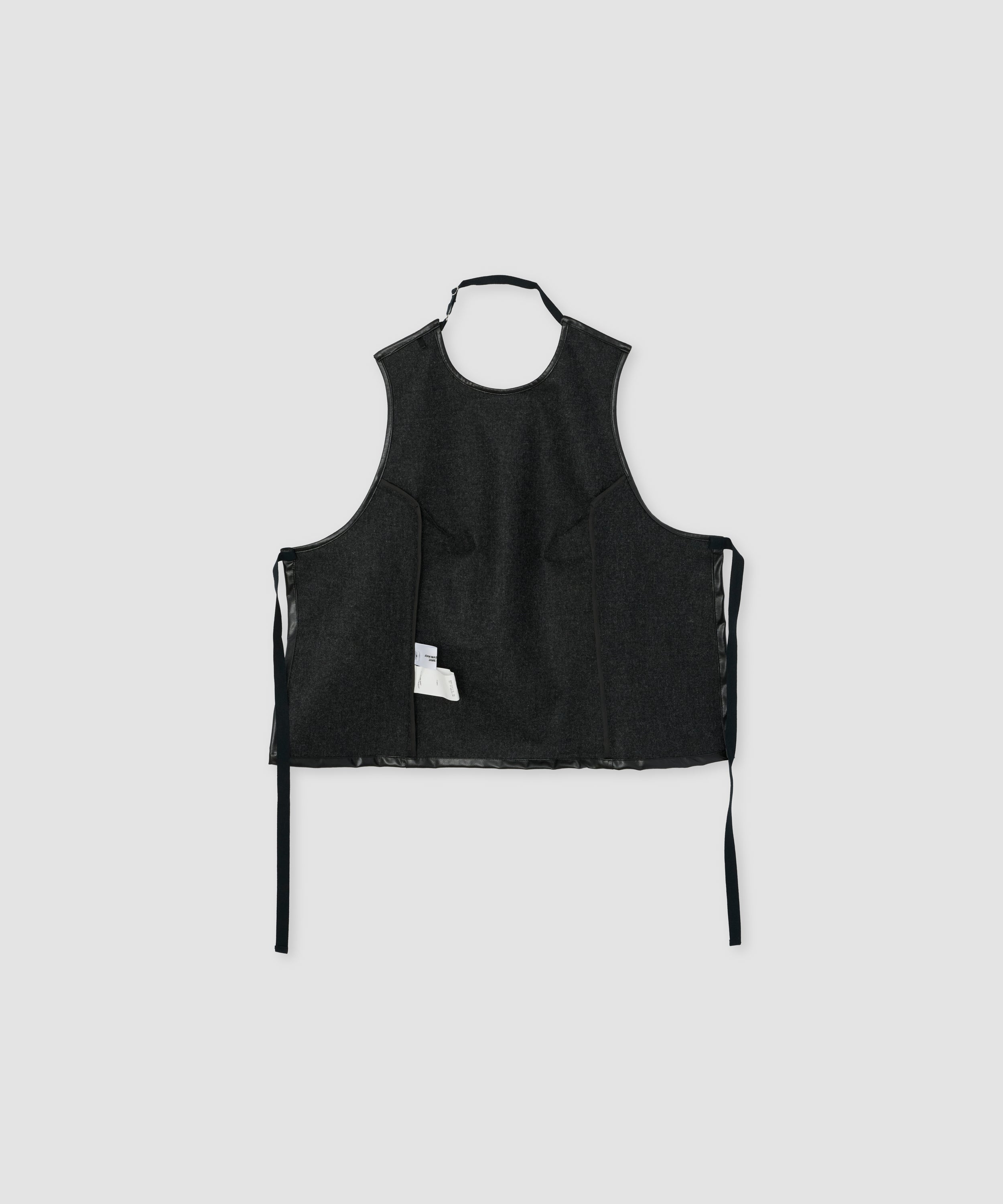 POLYURETHANE LAMINATED WOOL FLANNEL APRON TOP