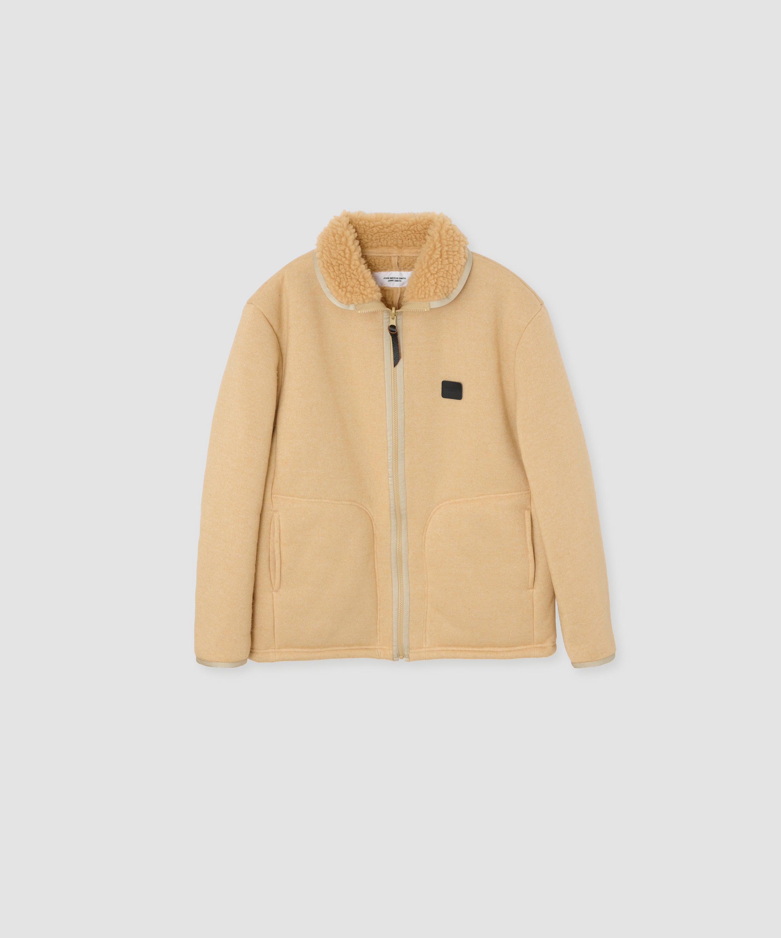 POLYESTER BOA FLEECE REVERSIBLE ZIP UP JACKET