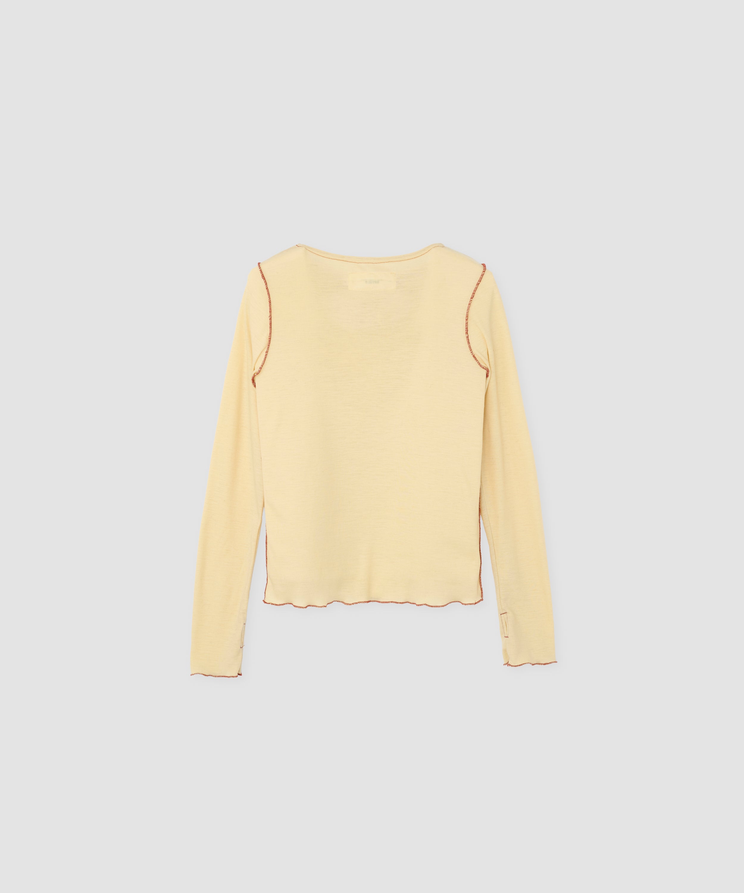 WOOL RIB FRONT STRING PULLOVER