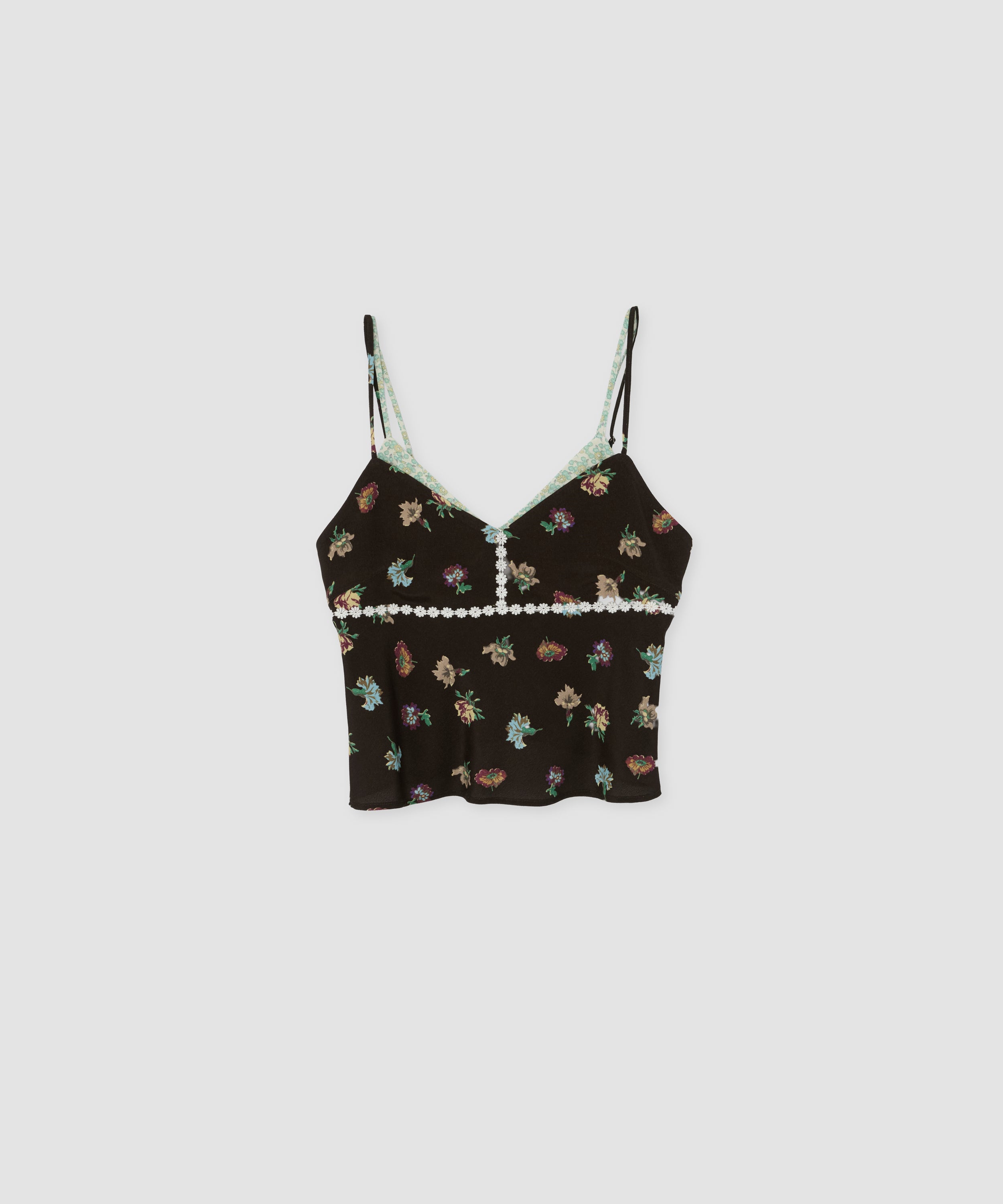 FLOWER PRINT DOUBLE STRAP CAMISOLE