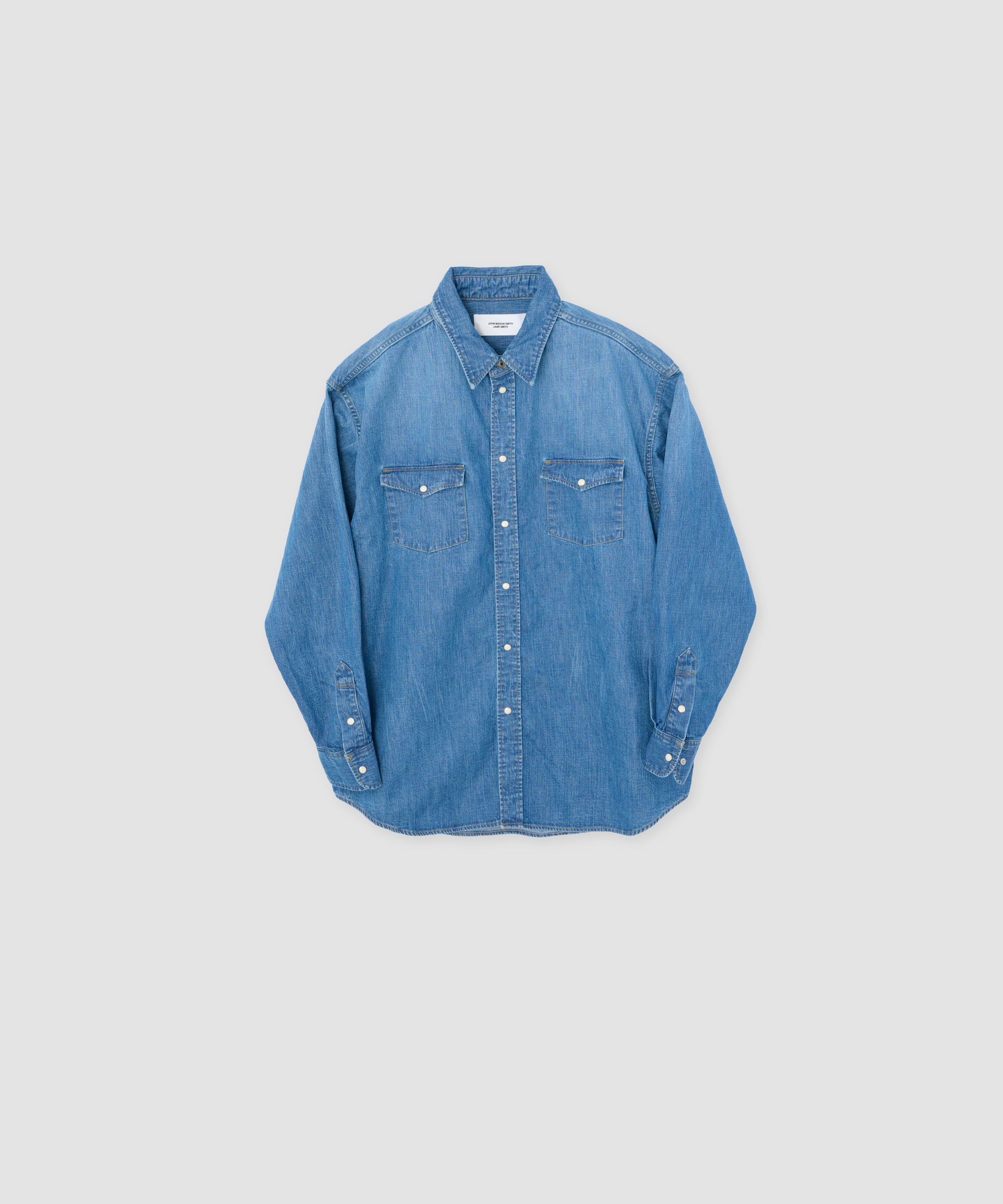 8oz DENIM WESTERN SHIRT VINTAGE WASH