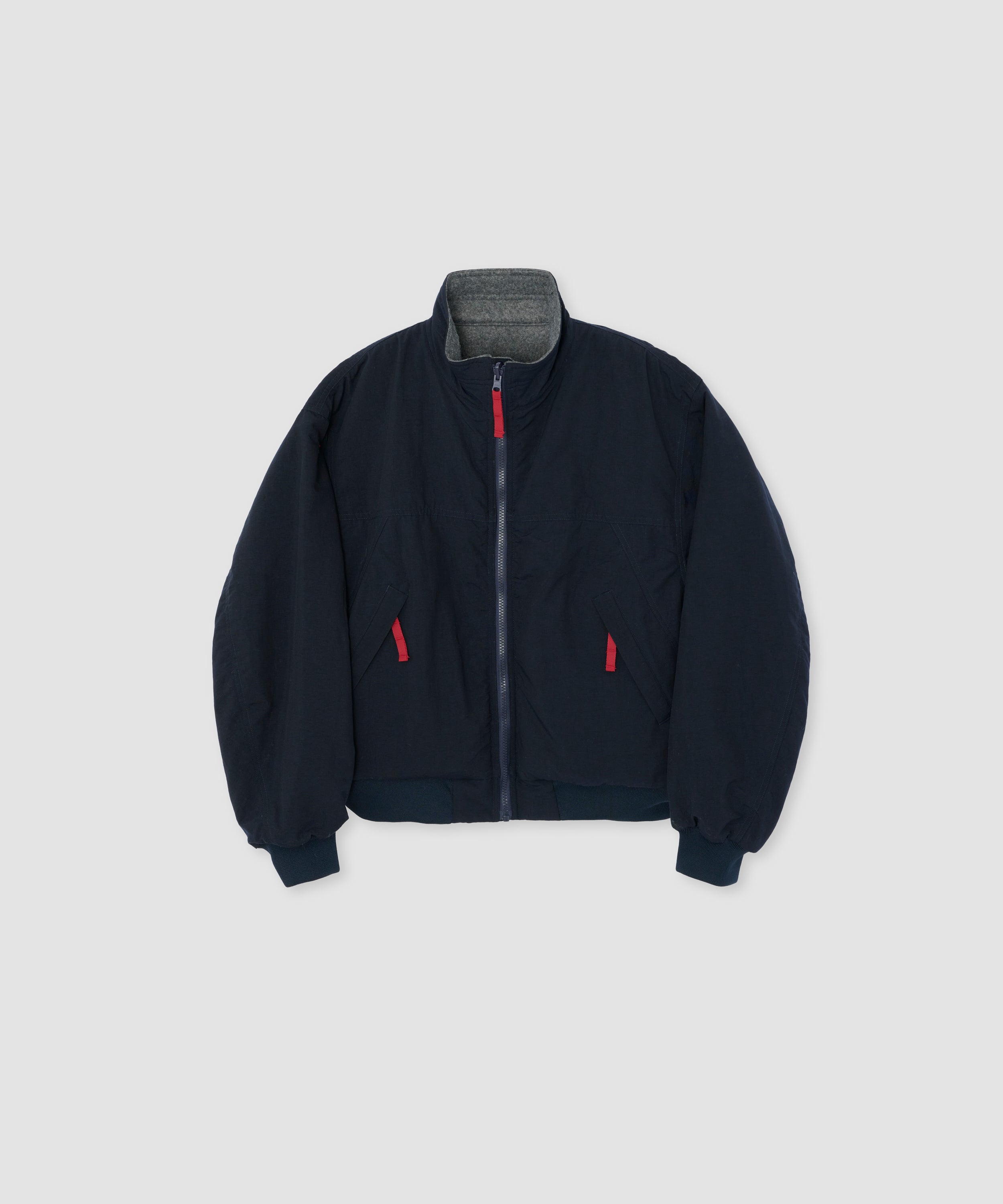 NYLON TASLAN REVERSIBLE SHELLED FLEECE JACKET