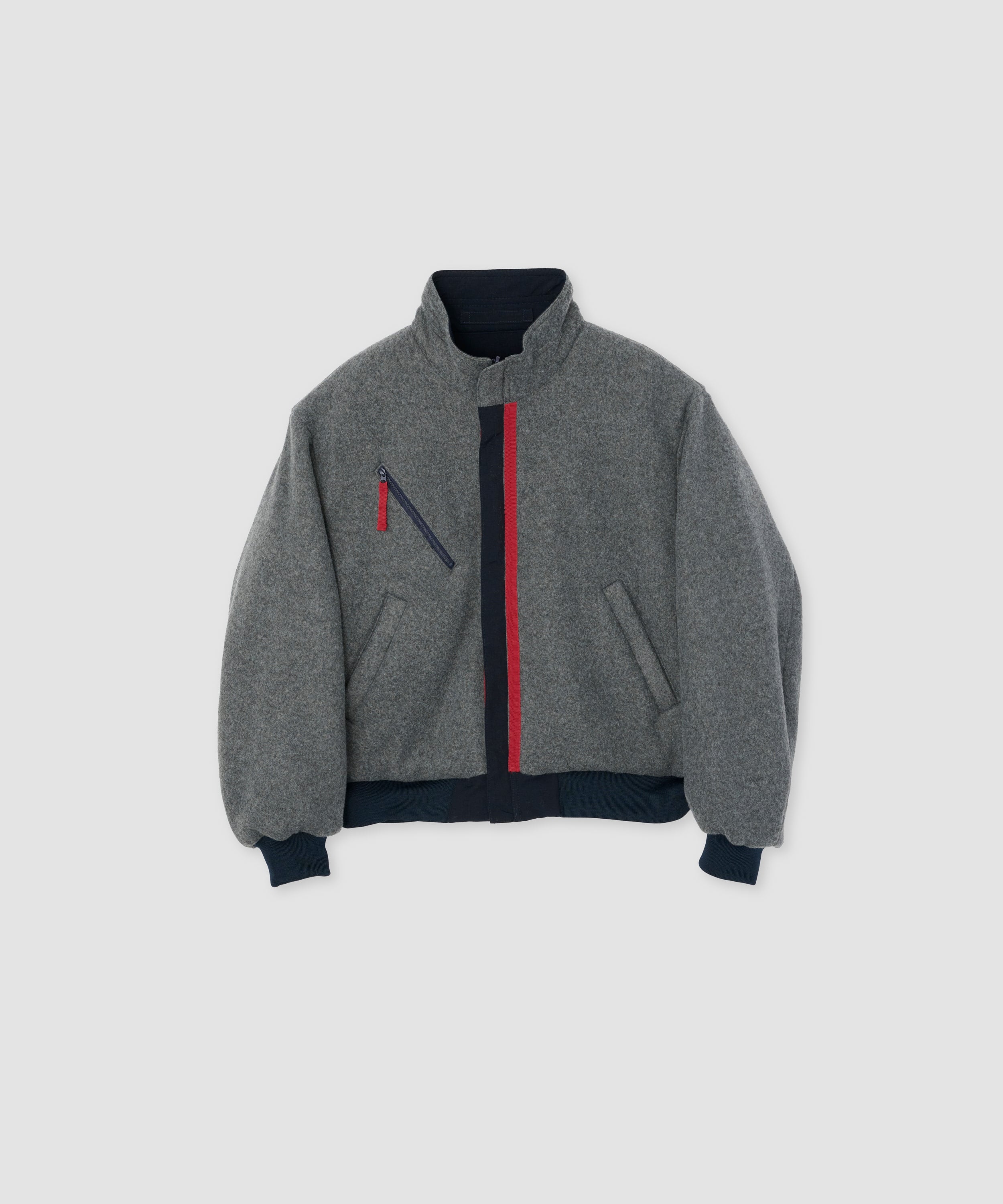 NYLON TASLAN REVERSIBLE SHELLED FLEECE JACKET