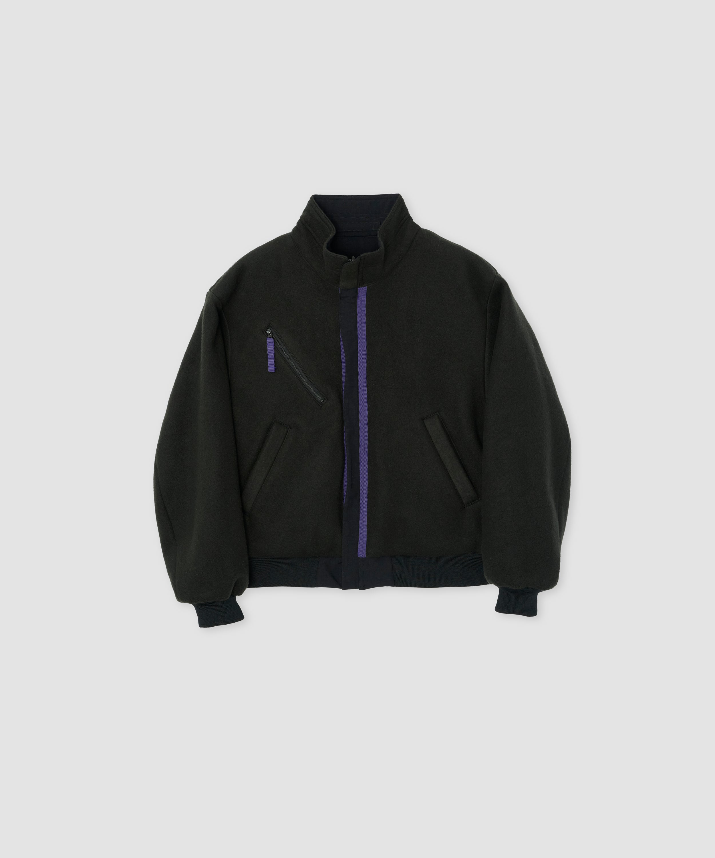 NYLON TASLAN REVERSIBLE SHELLED FLEECE JACKET