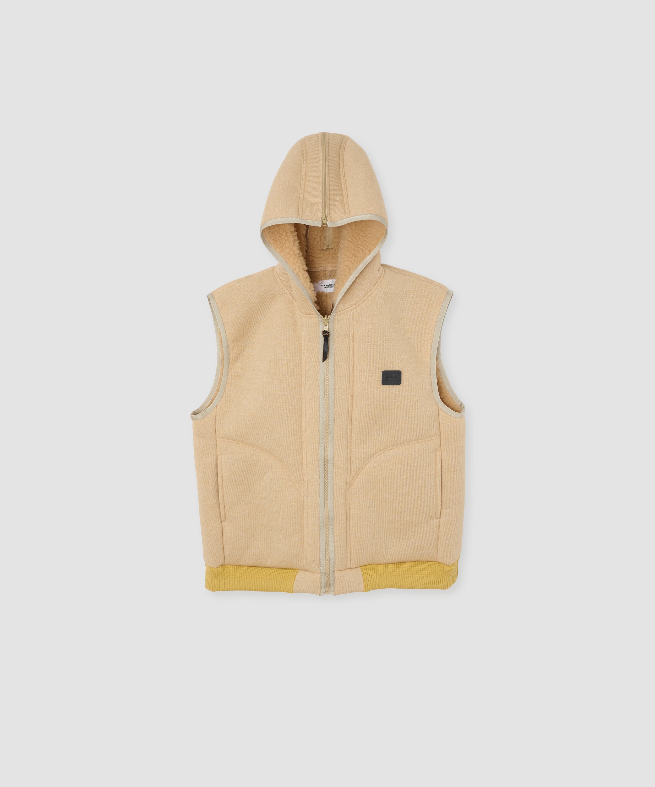 POLYESTER BOA FLEECE REVERSIBLE ZIP UP HOODED VEST