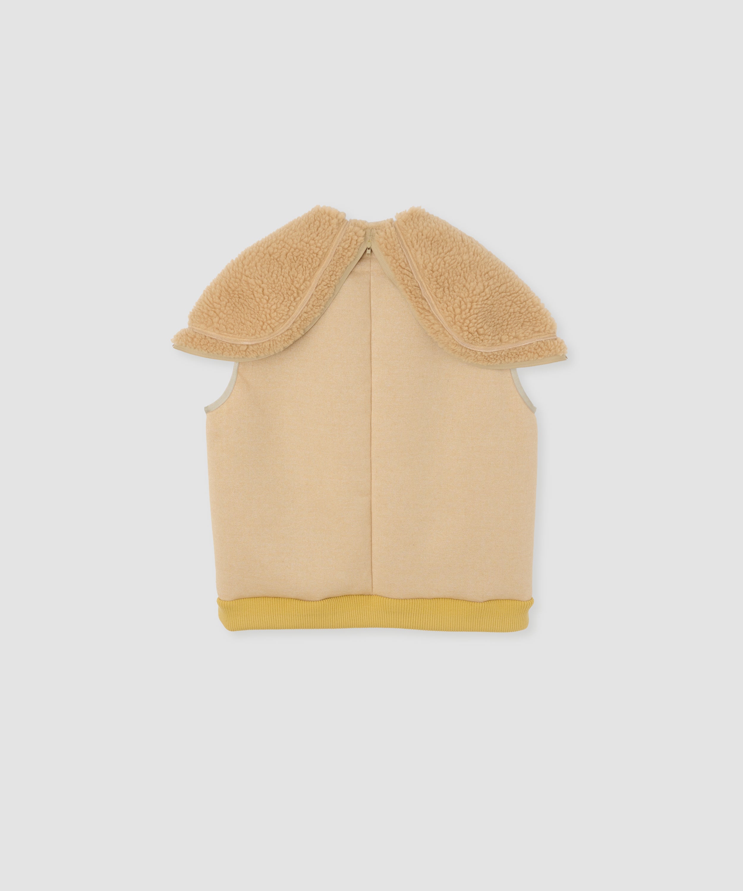 POLYESTER BOA FLEECE REVERSIBLE ZIP UP HOODED VEST