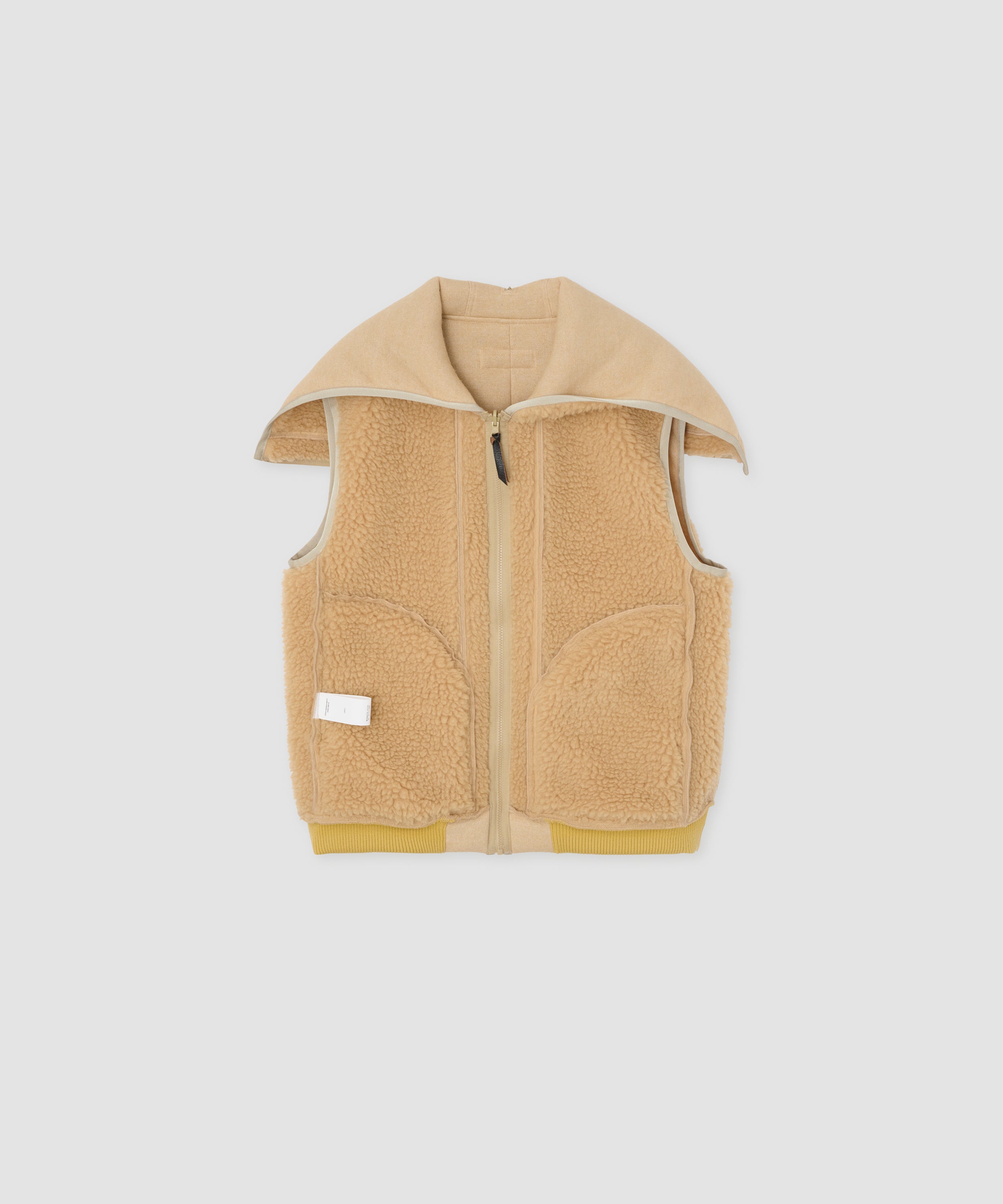 POLYESTER BOA FLEECE REVERSIBLE ZIP UP HOODED VEST