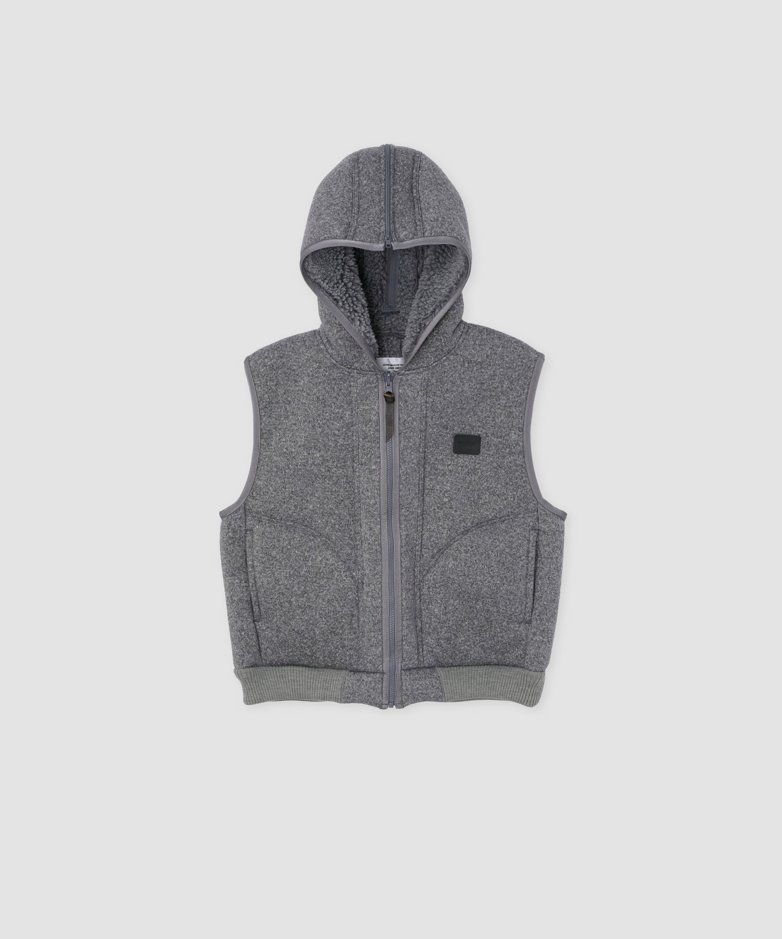 POLYESTER BOA FLEECE REVERSIBLE ZIP UP HOODED VEST