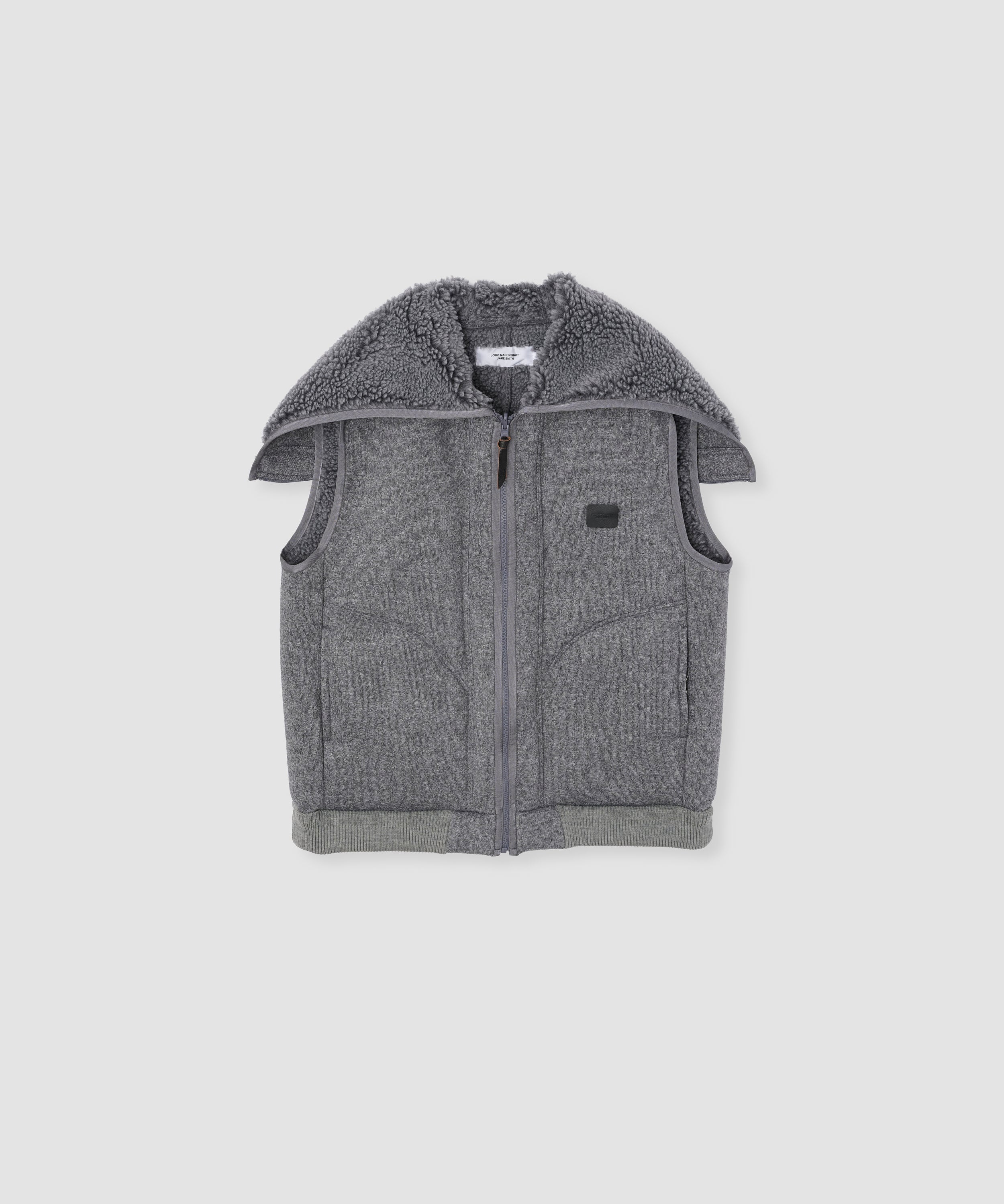 POLYESTER BOA FLEECE REVERSIBLE ZIP UP HOODED VEST