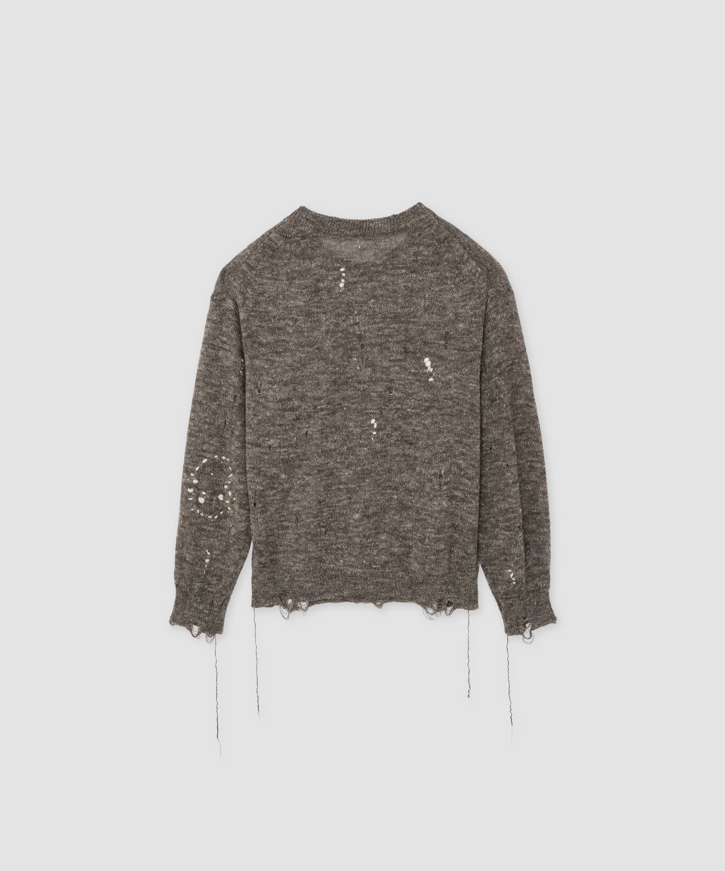 5G WOOL LINEN DAMAGE SWEATER