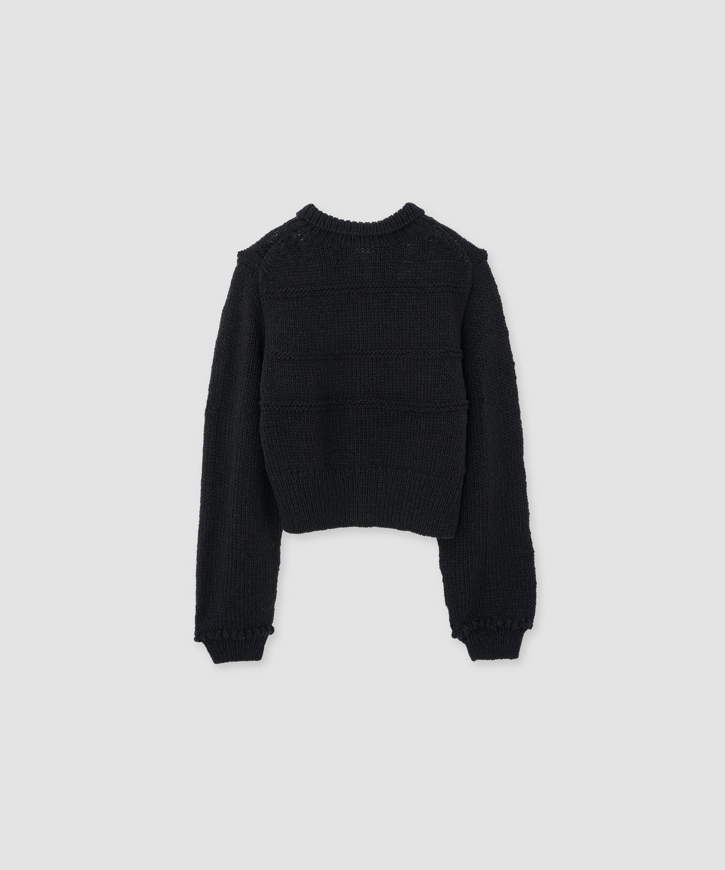 FLORAL EMBROIDERY WOOL POLO CARDIGAN