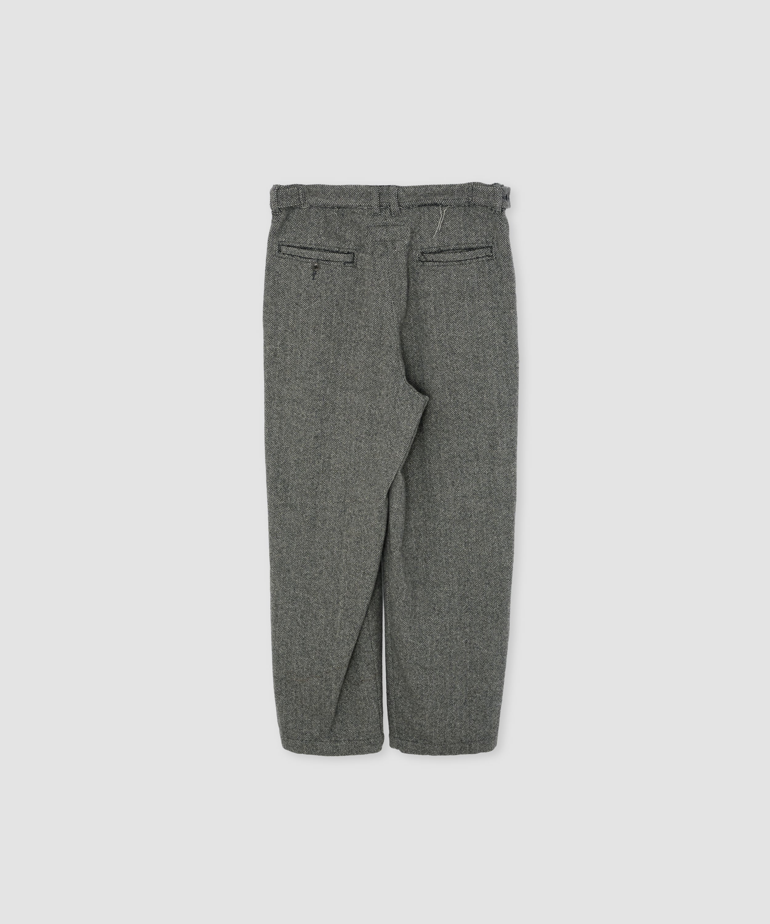 GARMENT WASHED SILKNEP TWEED TWO TUCK PANTS