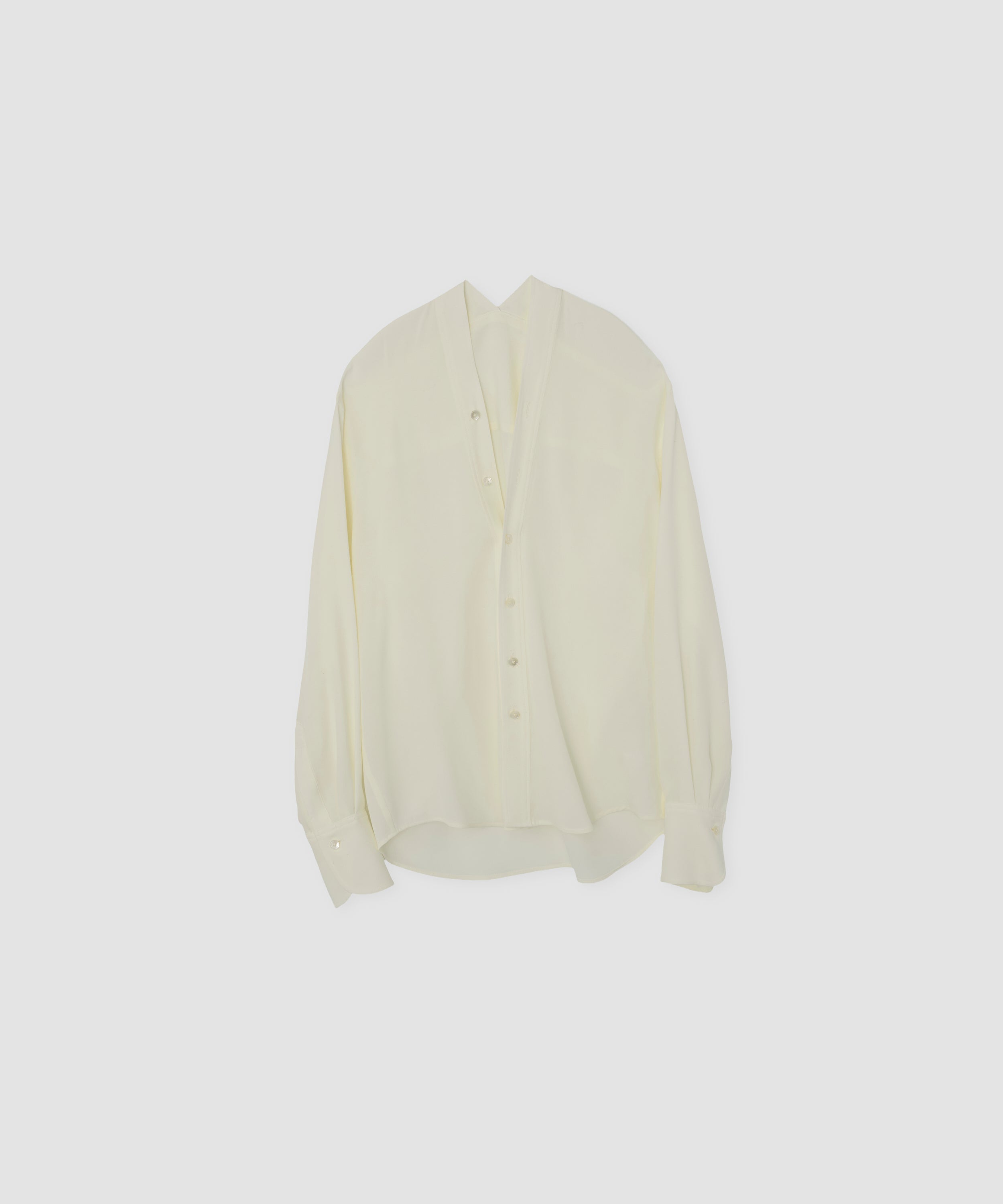 RAYON DE CHINE BAND COLLAR SHIRT