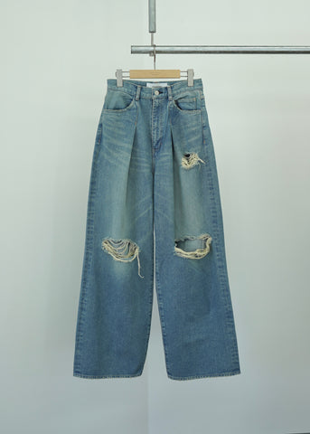14.5oz DENIM IN TUCK COMFORT TAPERED PANTS