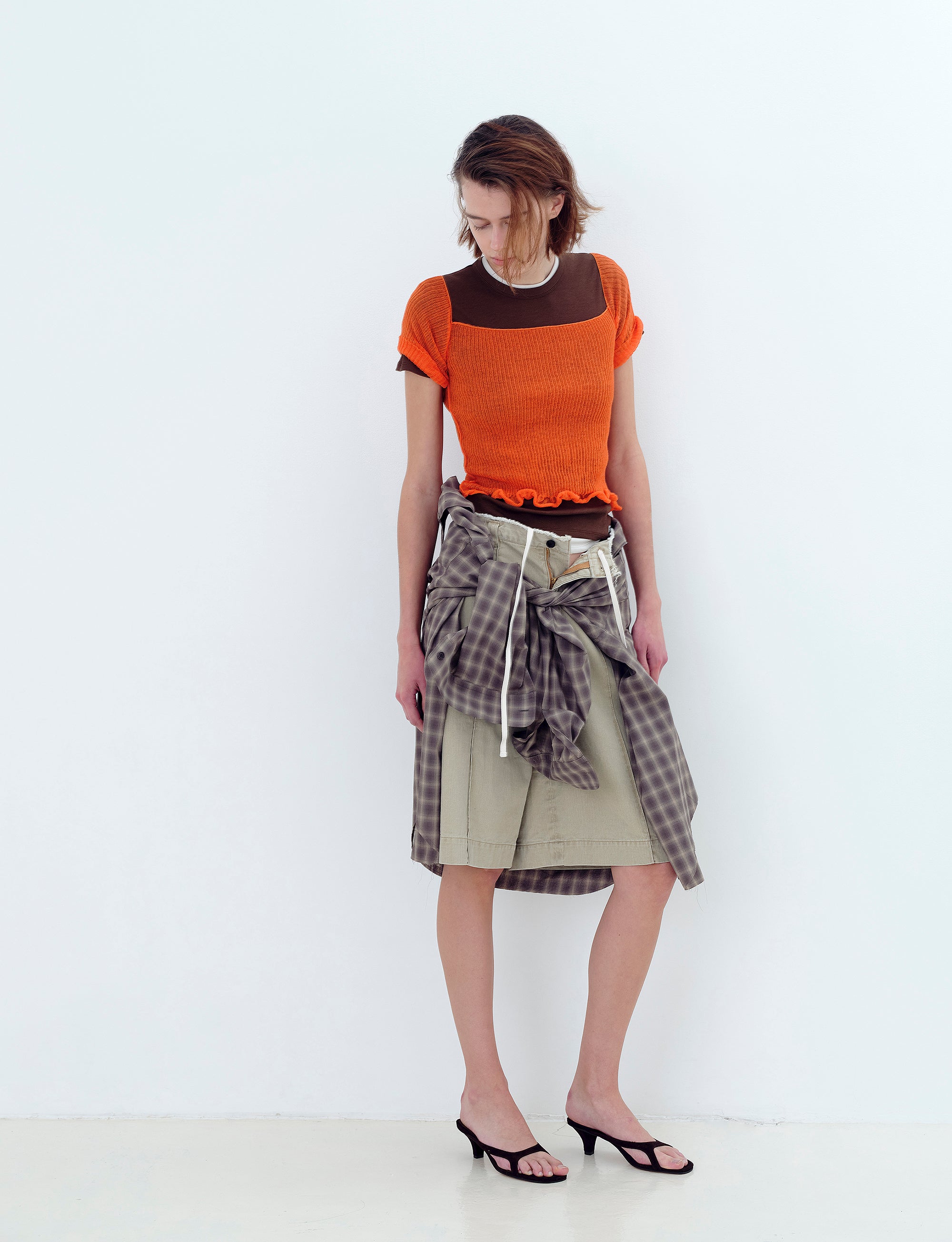 POLYESTER SHADOW CHECK WORK SHIRT