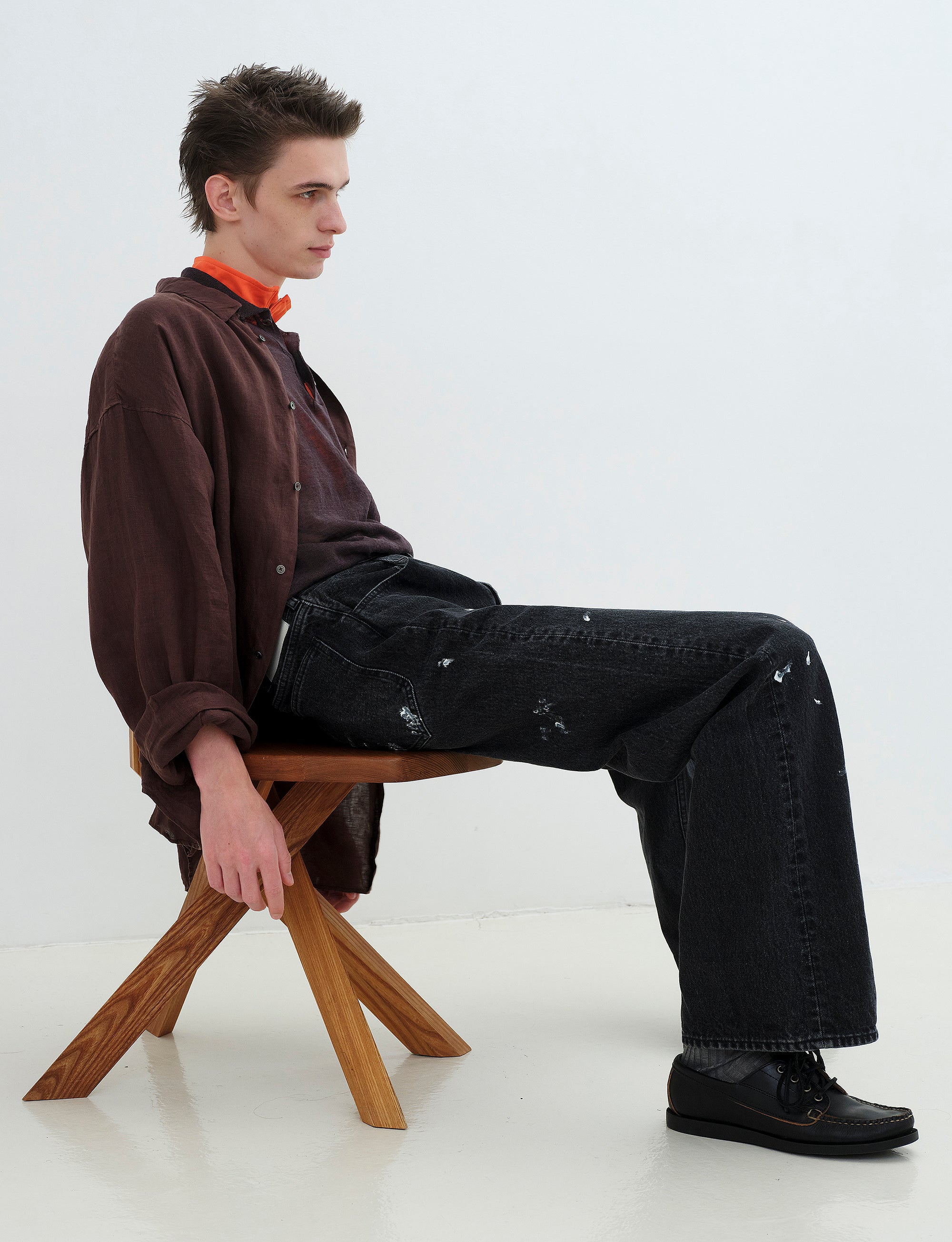 13oz PAINTED DENIM 5 POCKET PANTS