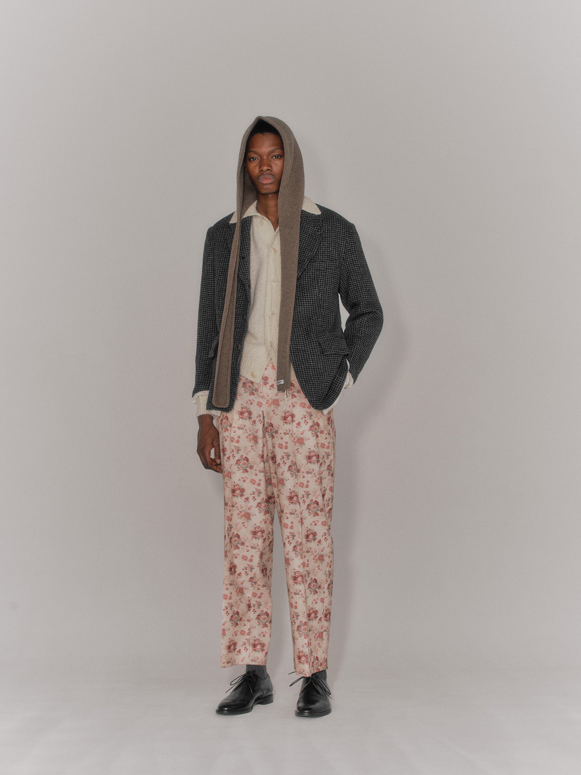 COTTON CORDUROY FLOWER PRINT SLACKS
