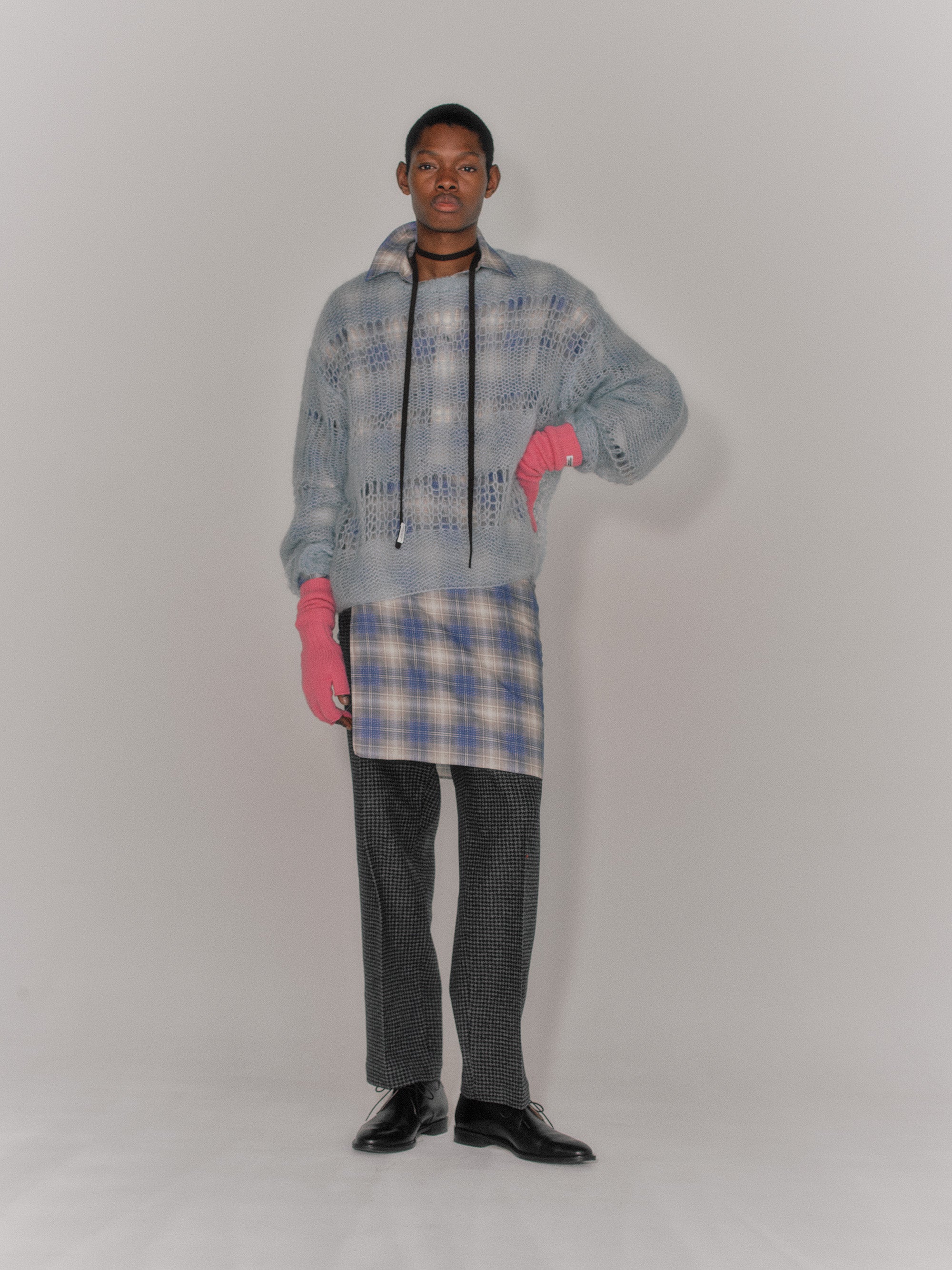 COTTON RAYON SILK PRINT CHECK REGULAR SHIRT
